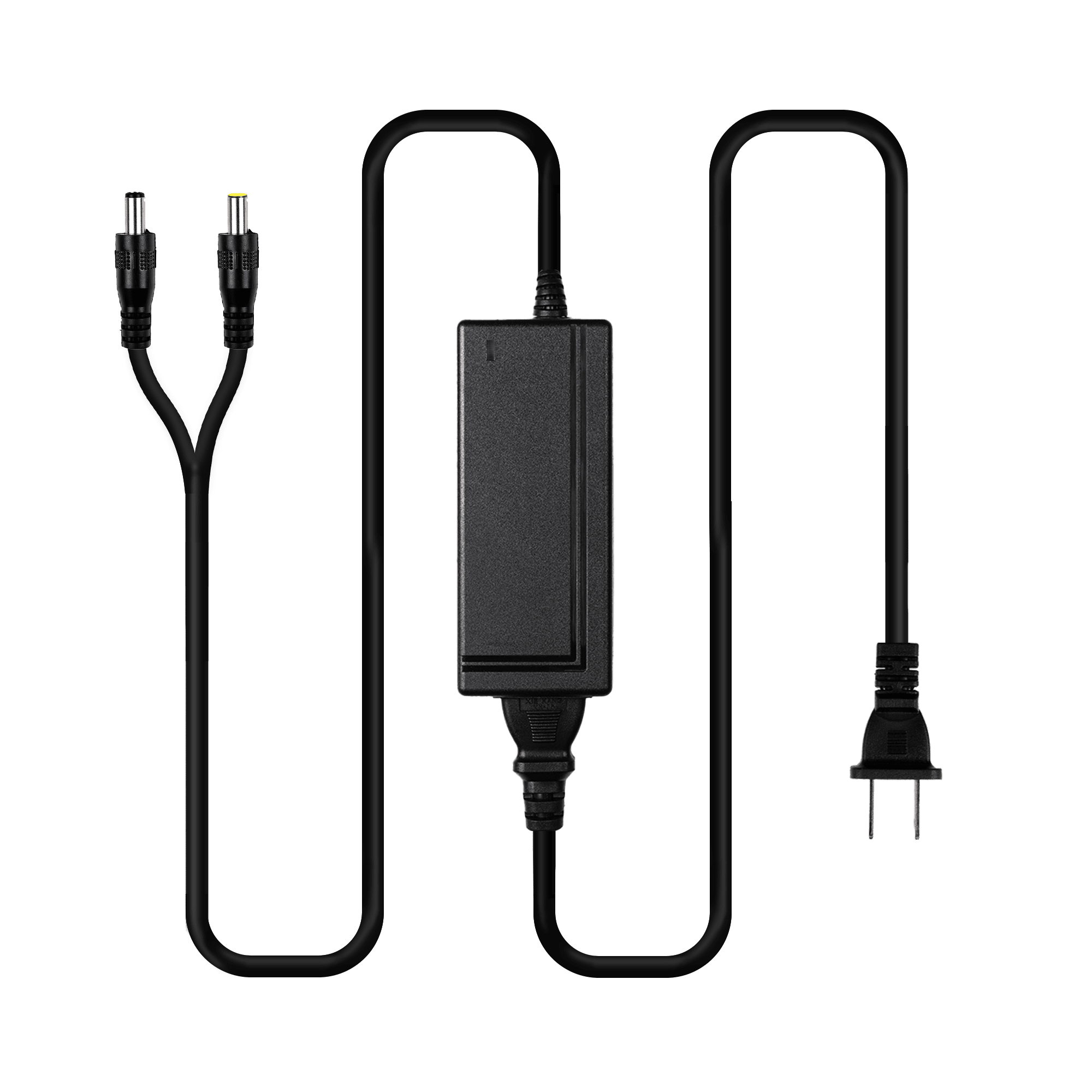 Indipro 12V AC Power Supply to 2.1mm and 2.5mm DC Y-Cable Adapter (8') 12V Power Supply Indipro
