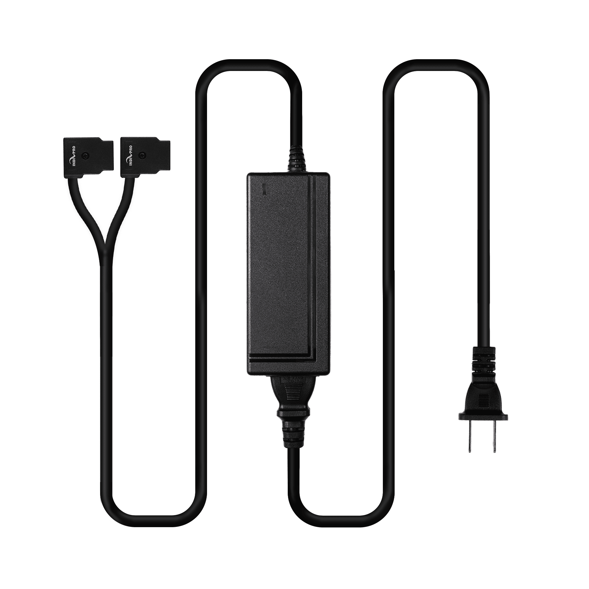 Indipro 12V AC Power Supply to Dual Female D-Tap Outputs (8') 12V Power Supply Indipro