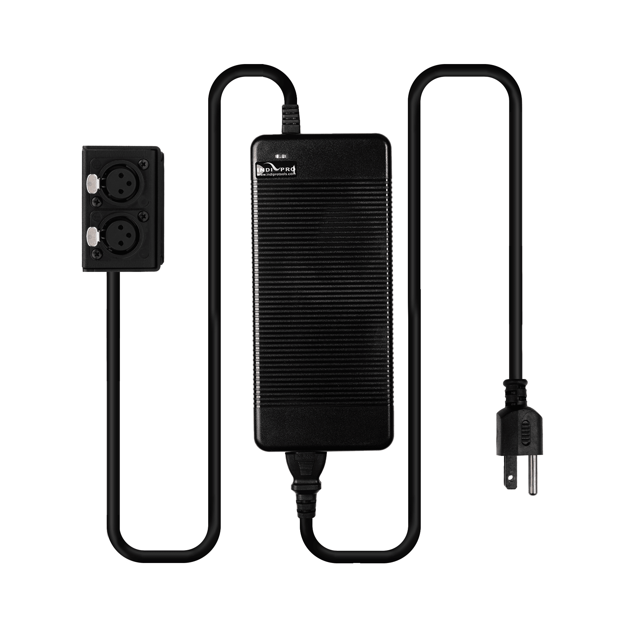 Indipro 15V AC Power Supply to Dual 3-Pin Female XLR Outputs (20A, 10') 15V Power Supply Indipro