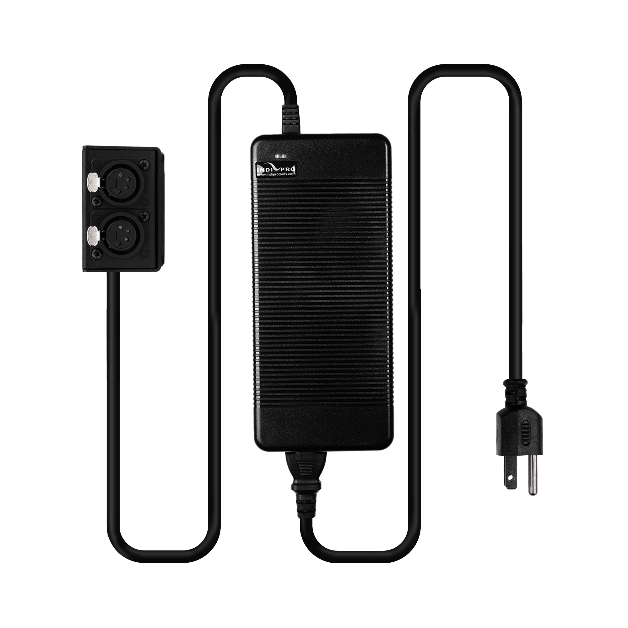 Indipro 15V AC Power Supply to Dual 4-Pin Female XLR Outputs (20A, 10') 15V Power Supply Indipro