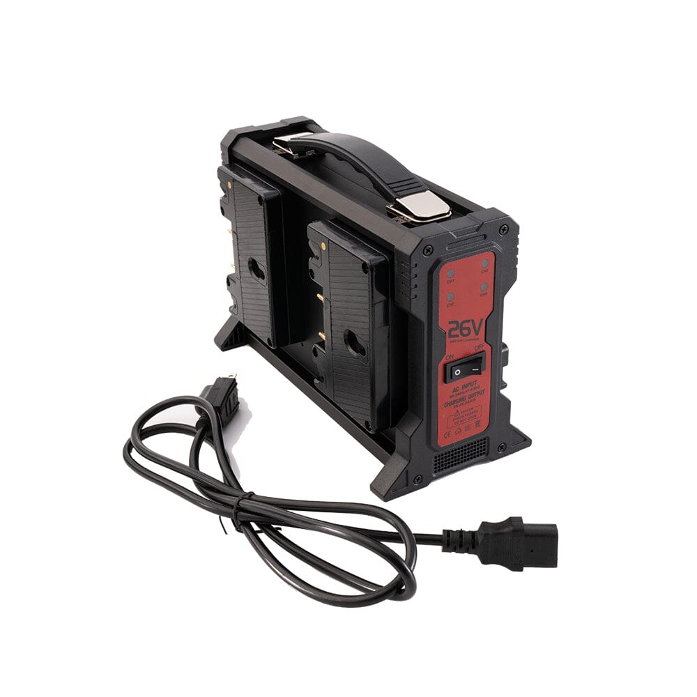 Indipro 2x Micro-Series 26V 265Wh Gold Mount Li-Ion Batteries and 26V Gold Mount Quad Charger Kit Battery Kit Indipro