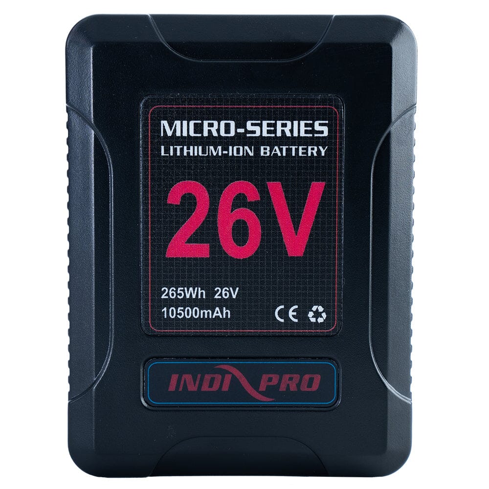 Indipro 2x Micro-Series 26V 265Wh V-Mount Li-Ion Batteries and 26V V-Mount Quad Charger Kit Battery Kit Indipro