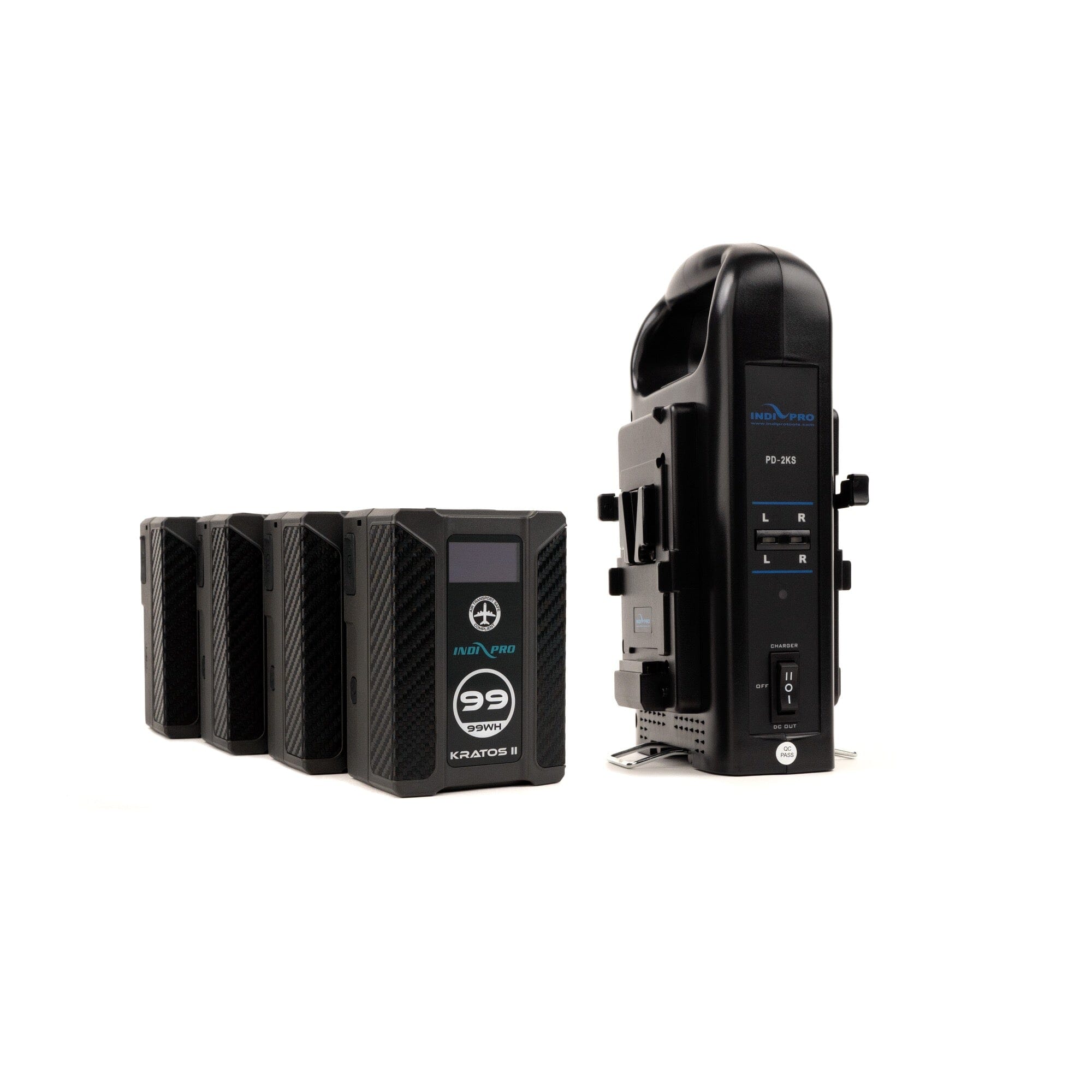 Indipro 4x Kratos 99Wh V-Mount Li-Ion Batteries & Dual Battery Charger Charger Kit Indipro Tools