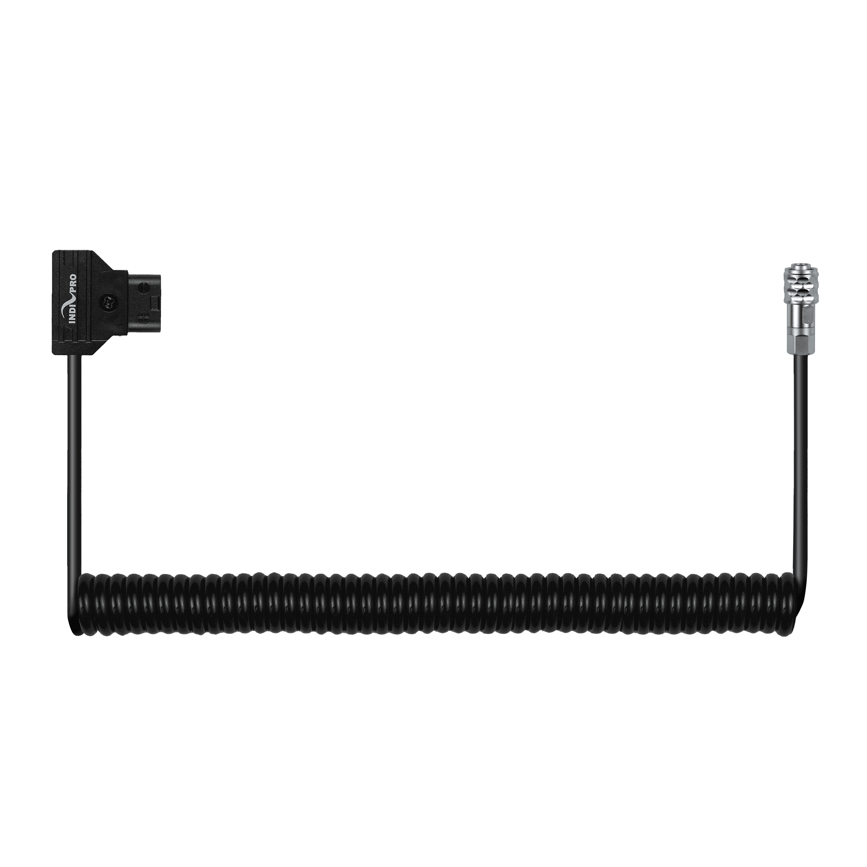 Indipro Coiled D-Tap Power Cable to 2-Pin Connector for BMPCC 4K/6K/6K Pro (18-40", Non-Regulated) D-Tap Regulation Cables Indipro