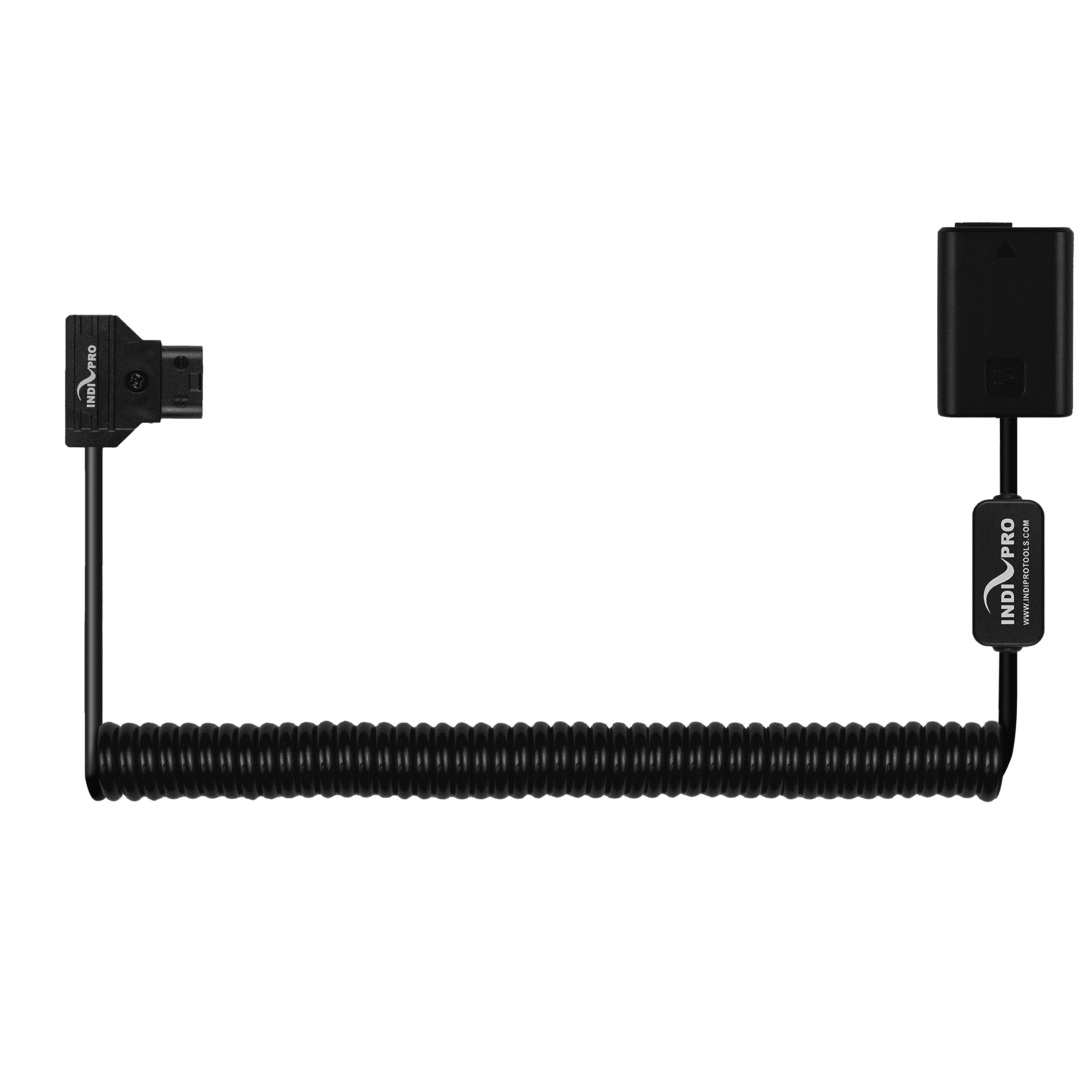 Indipro Coiled D-Tap Power Cable to Sony NP-FW50 Dummy Battery (24-36", Regulated) D-Tap Regulation Cables Indipro