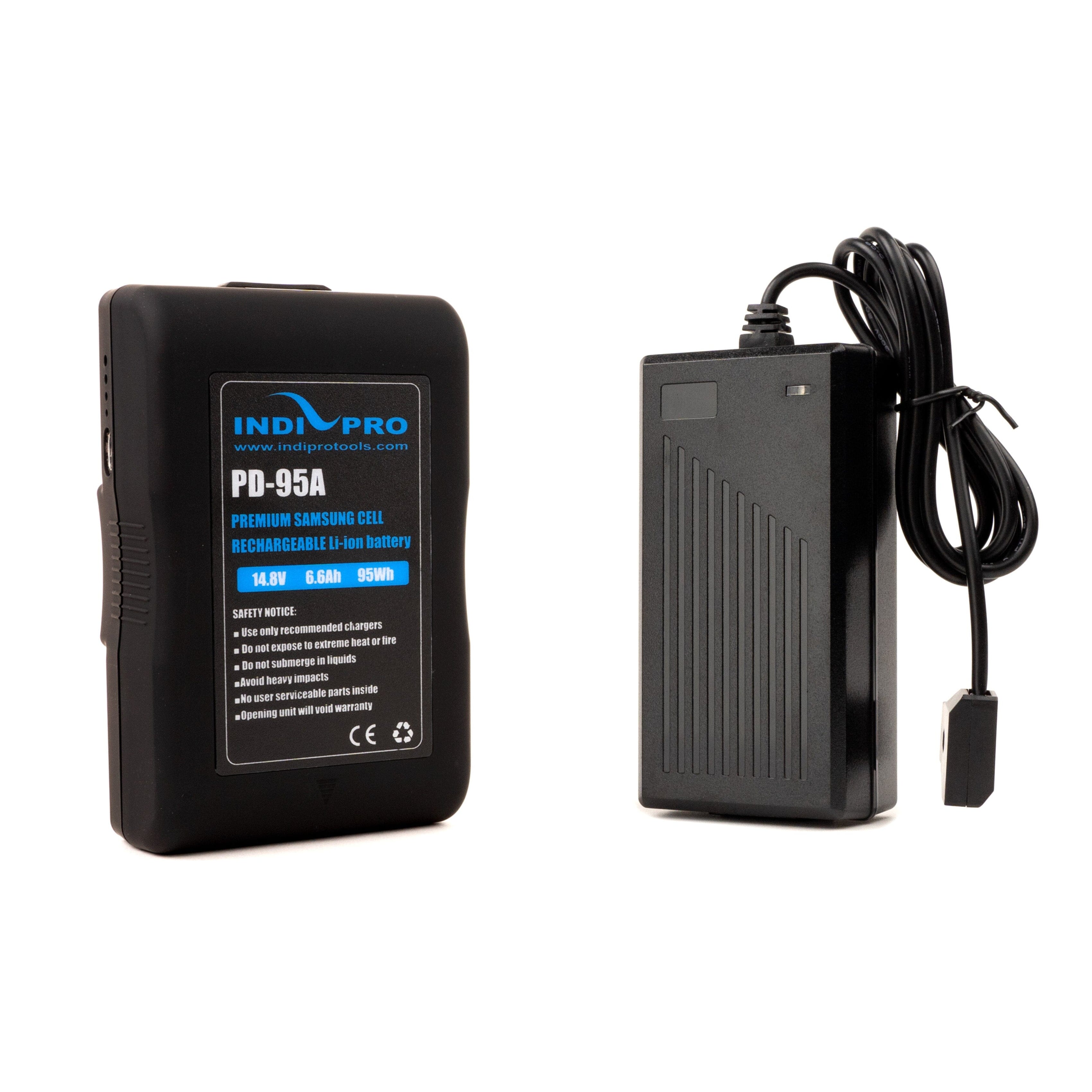 Indipro Compact 95Wh Gold Mount Li-Ion Battery and D-Tap Pro Charger (2.5A) Kit Battery Kit Indipro