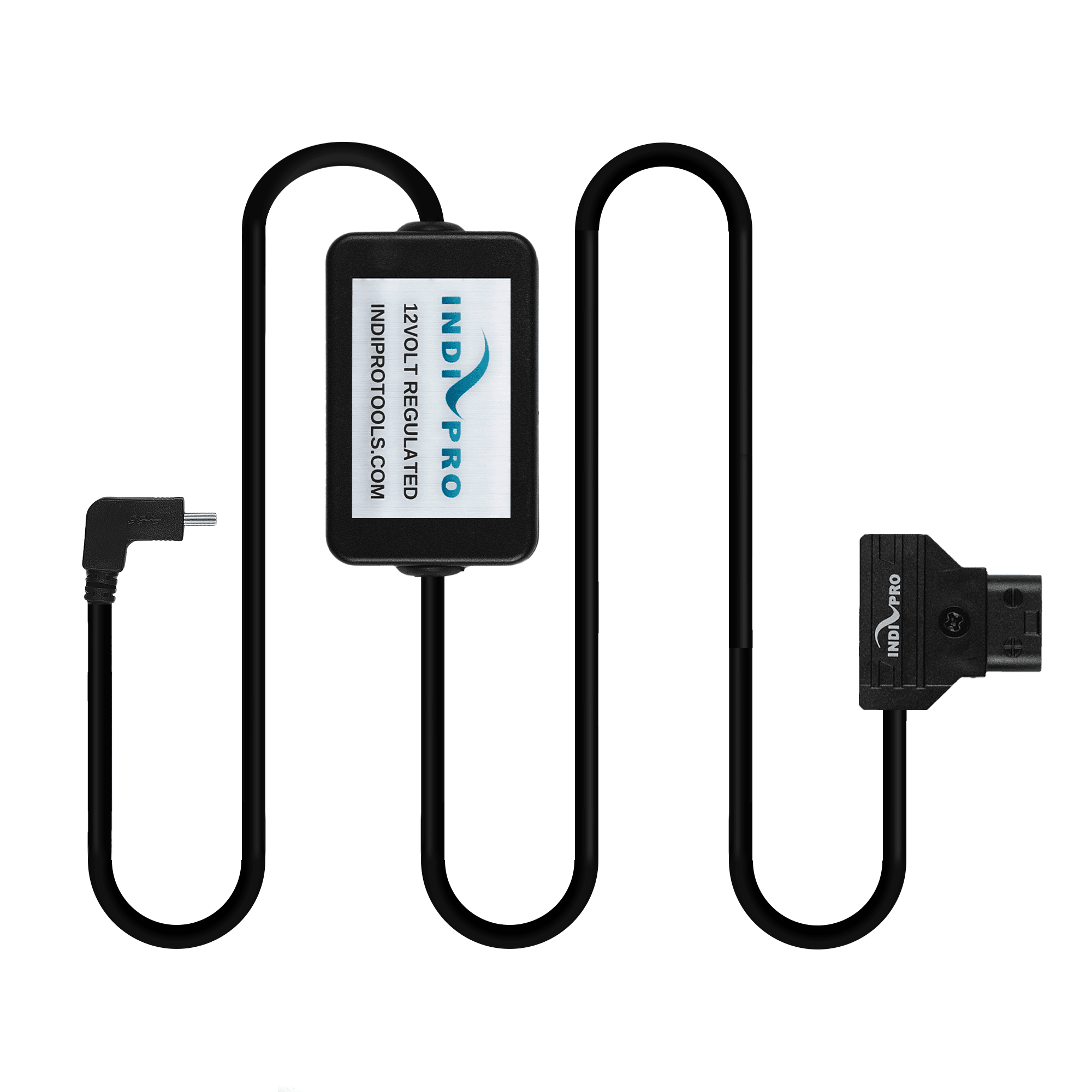 Indipro D-Tap Power Cable to USB Type-C Right-Angle Connector (10', Regulated) D-Tap Regulation Cables Indipro