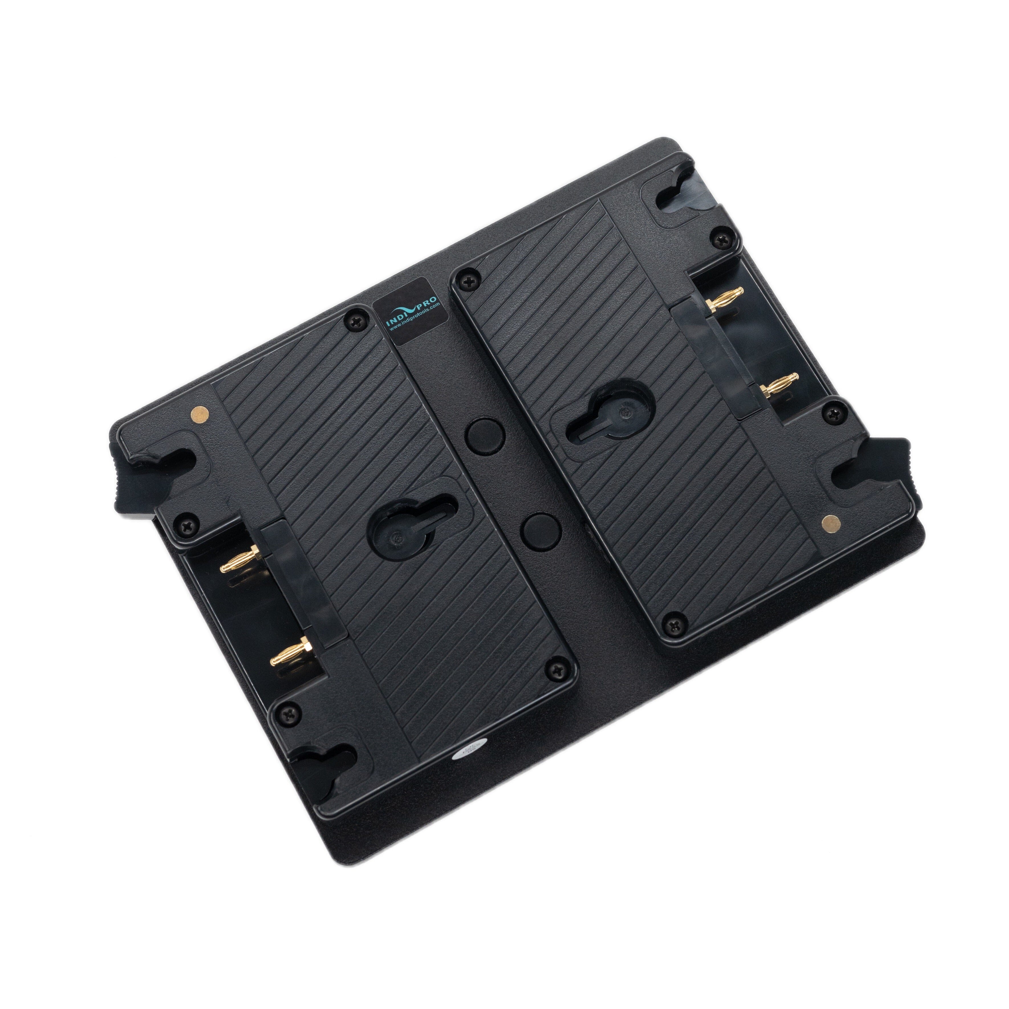 Indipro Dual Gold Mount Adapter Plates to V-Mount Lock Plate (Hot Swappable) Dual Battery Adapter Plates Indipro