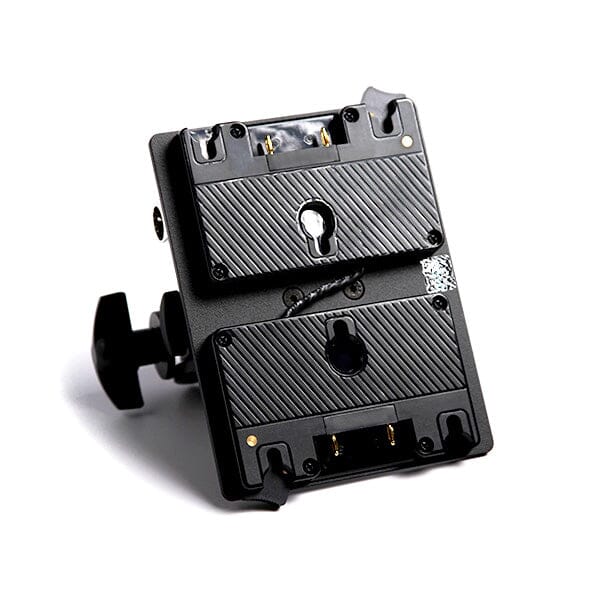 Indipro Dual Gold Mount Battery Plate with 4-Pin XLR Output & Locking Clamp Dual Battery Adapter Plates Indipro