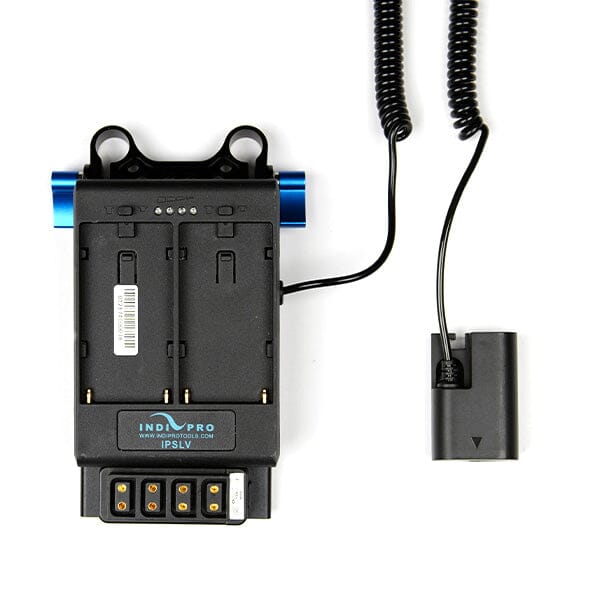 Indipro Dual NP-F Battery Plates to Canon LP-E6 Dummy Battery with 15mm Rod Mount and 4x D-Tap Outputs NP-F Adapter Plate Indipro
