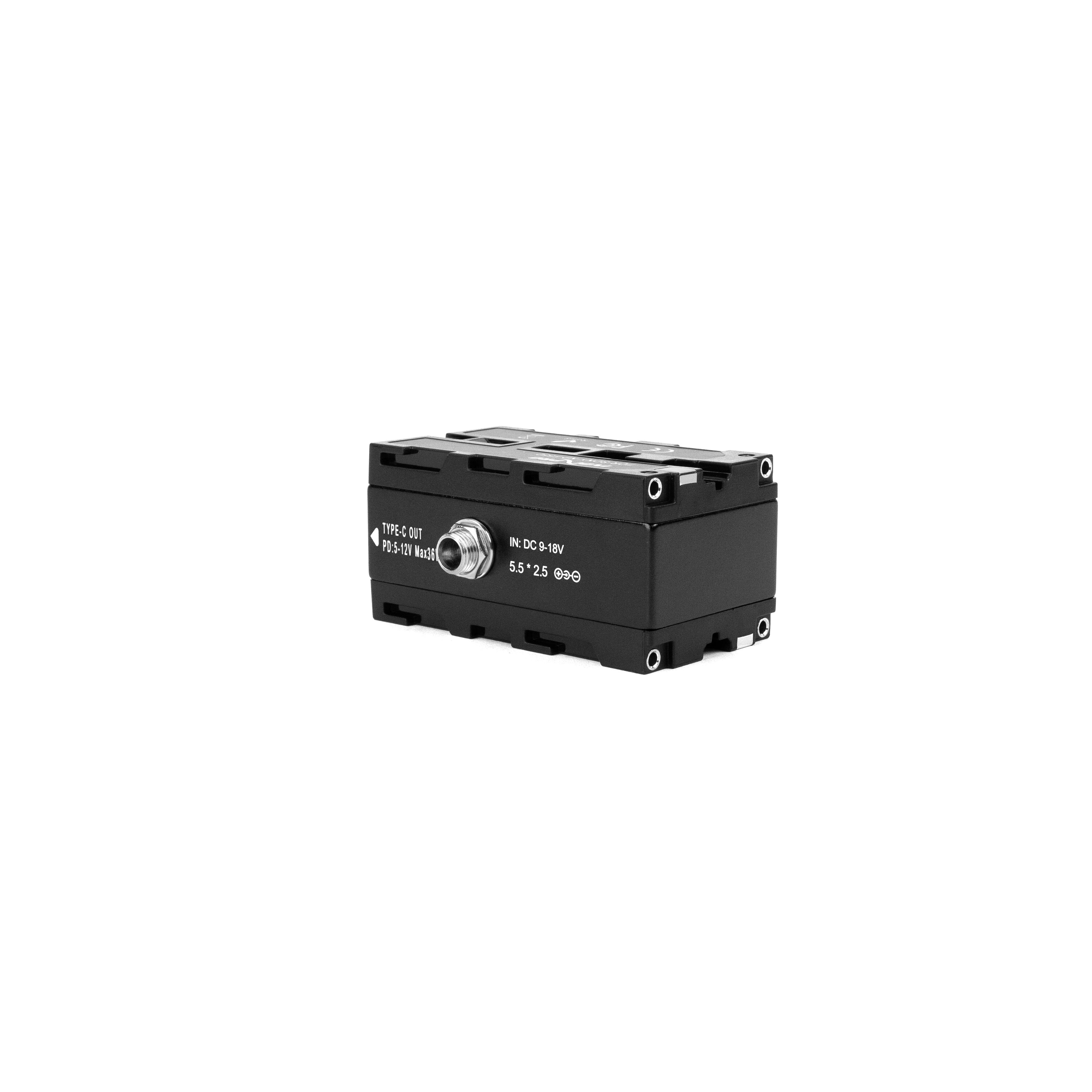 Indipro Dual-Side Sony NP-F Dummy Battery with 2.5mm Input/ Type-C Output Power Cables Indipro