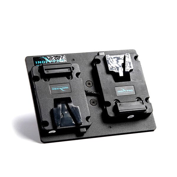 Indipro Dual V-Mount Battery Plate with 4-Pin XLR Output & Locking Clamp Dual Battery Adapter Plates Indipro