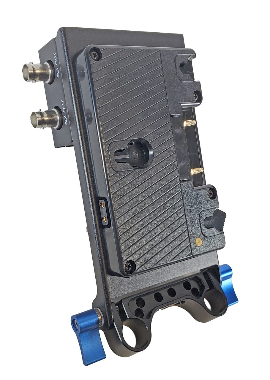 Indipro Gold Mount Battery Plate w/ HDMI to SDI Converter with 15mm Rod Mount Gold Mount Adapter Plate Indipro
