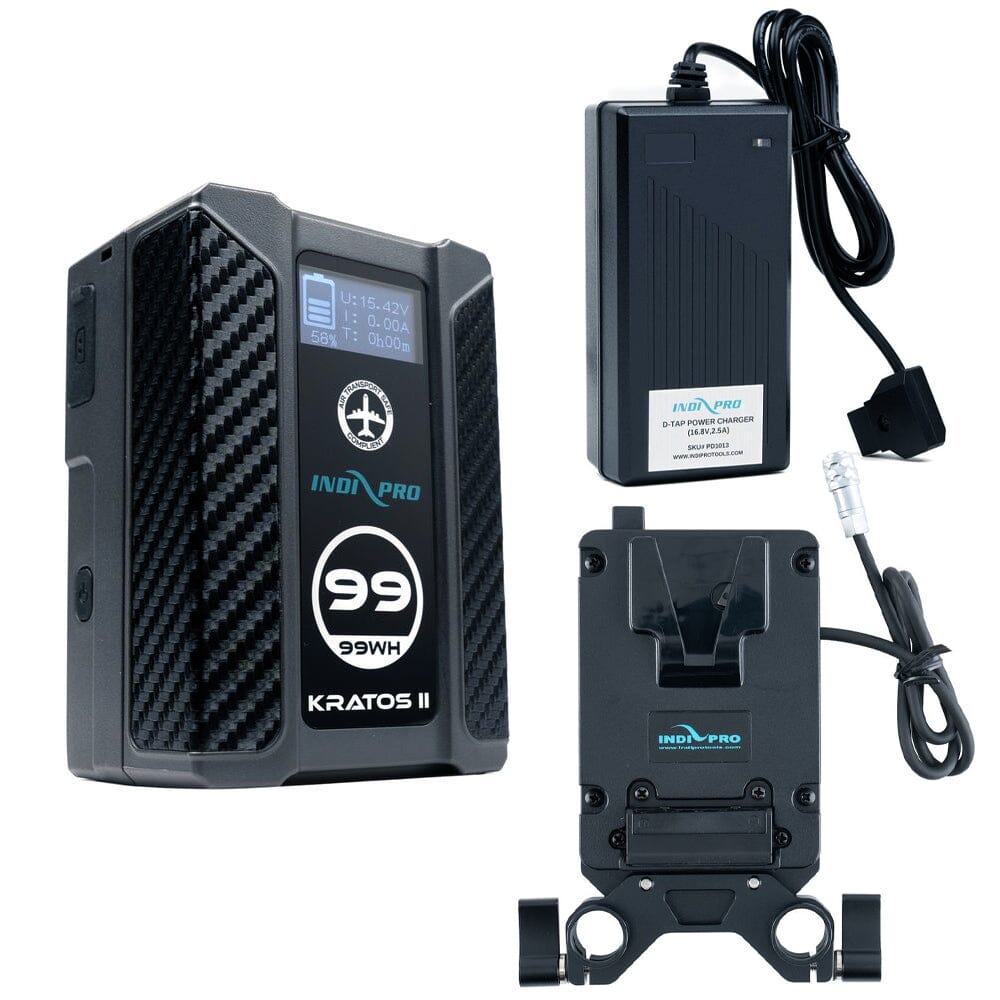 Indipro Kratos 99Wh V-Mount Li-Ion Battery Kit for BMPCC 4K/6K/6K Pro Kit Battery Kit Indipro Tools