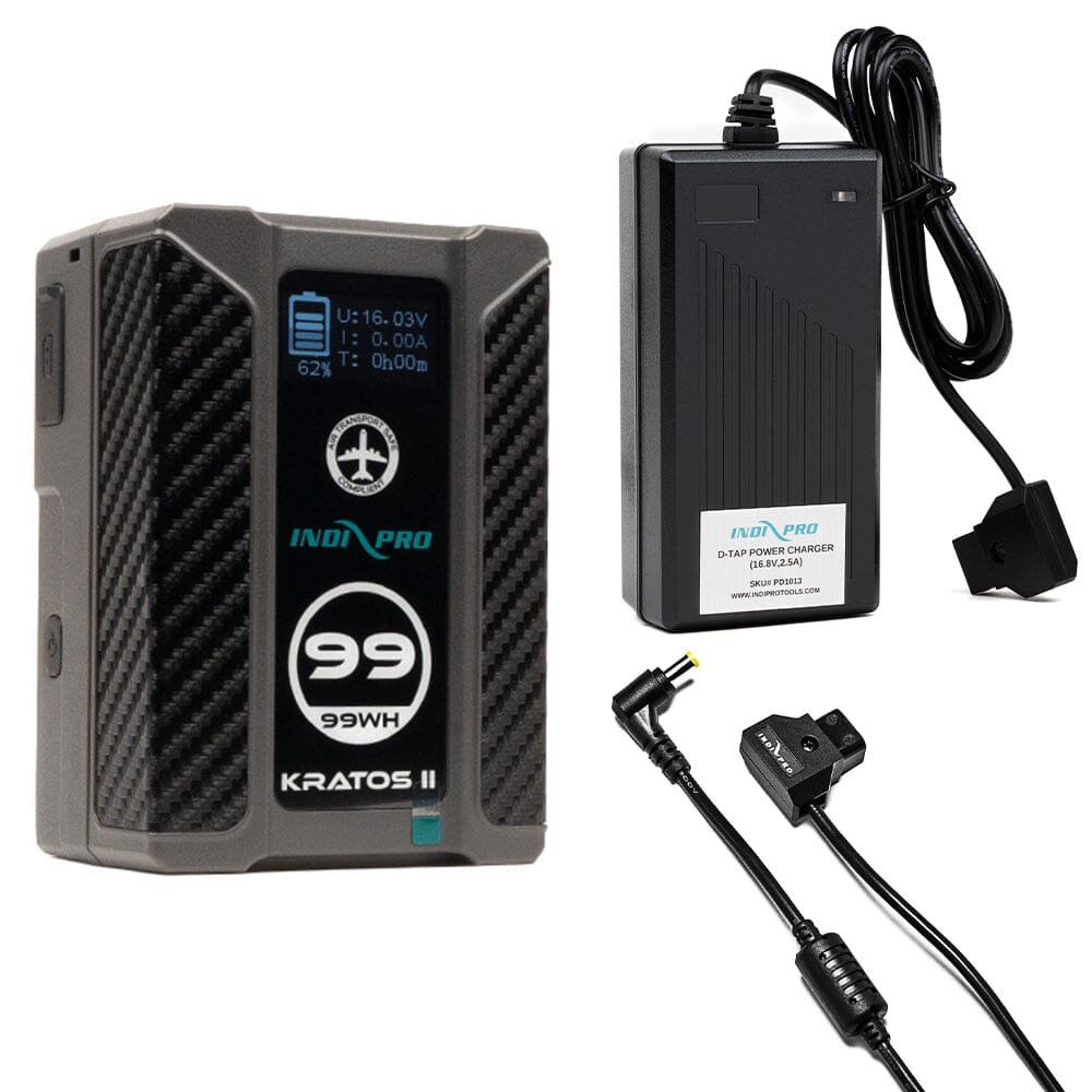 Indipro Micro Series 98Wh V-Mount Battery, Charger & D-Tap for Panasonic HC-X2 4K Camcorder Bundle Battery Bundle Indipro