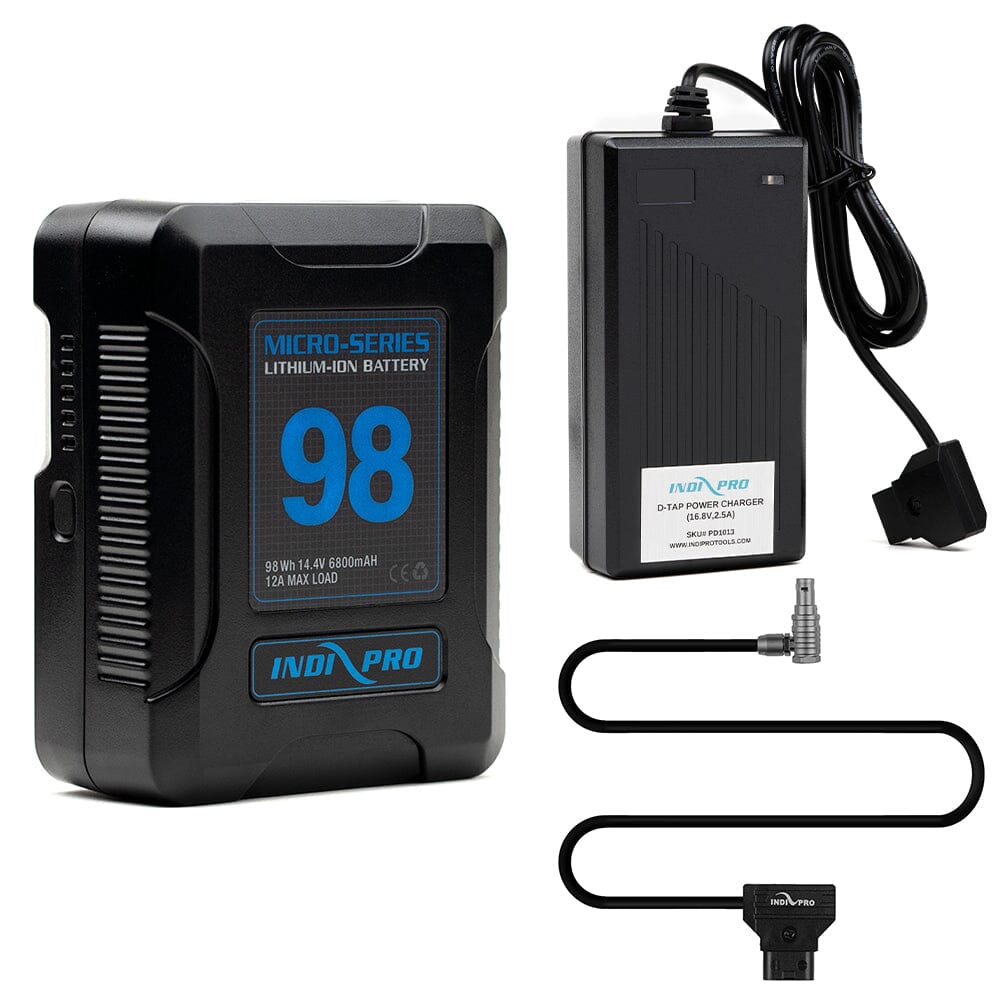 Indipro Micro Series 98Wh V-Mount Battery, Charger & D-Tap for RED KOMODO Bundle Battery Bundle Indipro