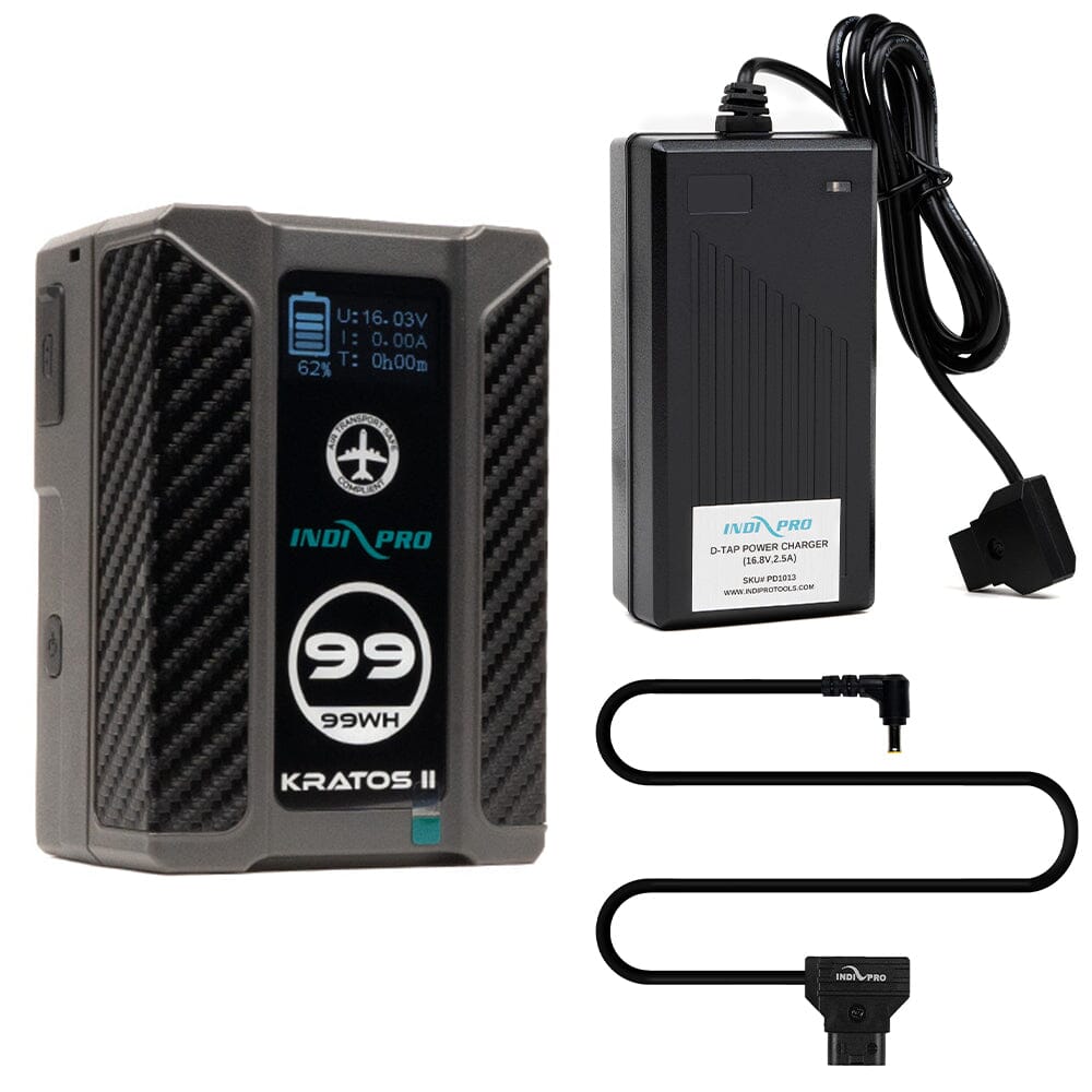 Indipro Micro Series 98Wh V-Mount Battery, Charger & D-Tap for Sony PXW-FS7 Bundle Battery Bundle Indipro