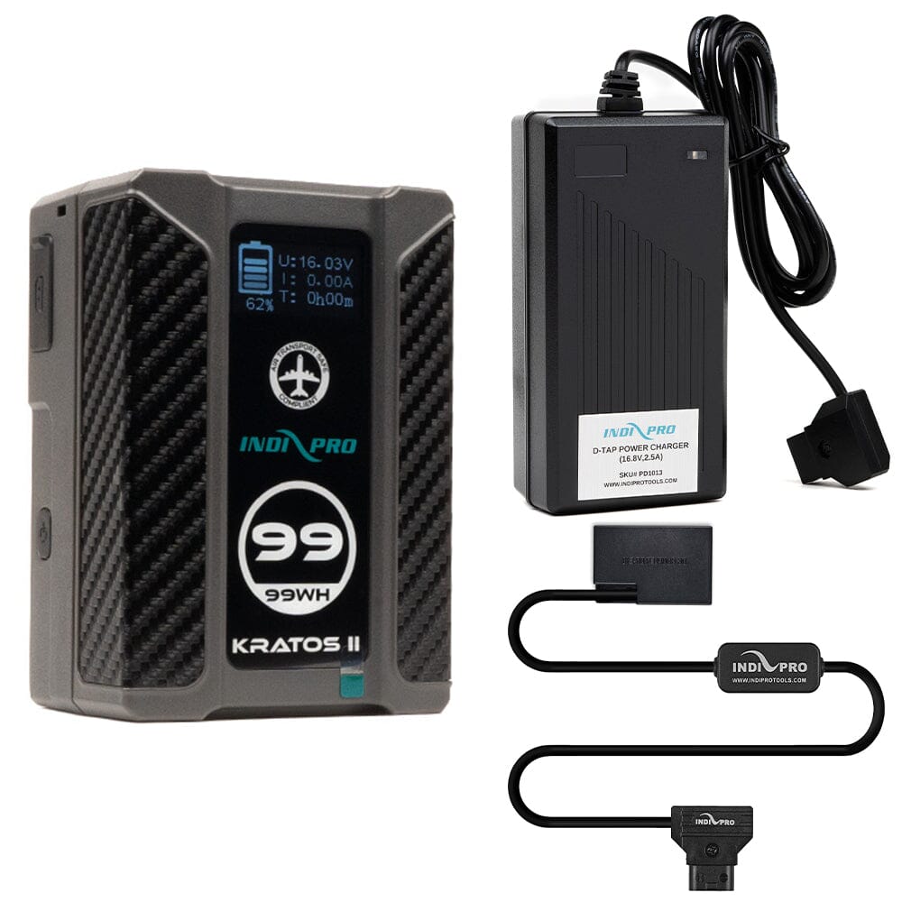 Indipro Micro Series 98Wh V-Mount Battery, Charger & D-Tap to LP-E17 Battery Bundle Battery Bundle Indipro