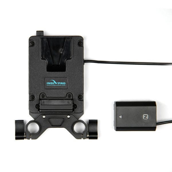 Indipro Mini V-Mount Adapter Plate to Sony NP-FZ100 Dummy Battery with 15mm Rod Mount (20") V-Mount Adapter Plate Indipro