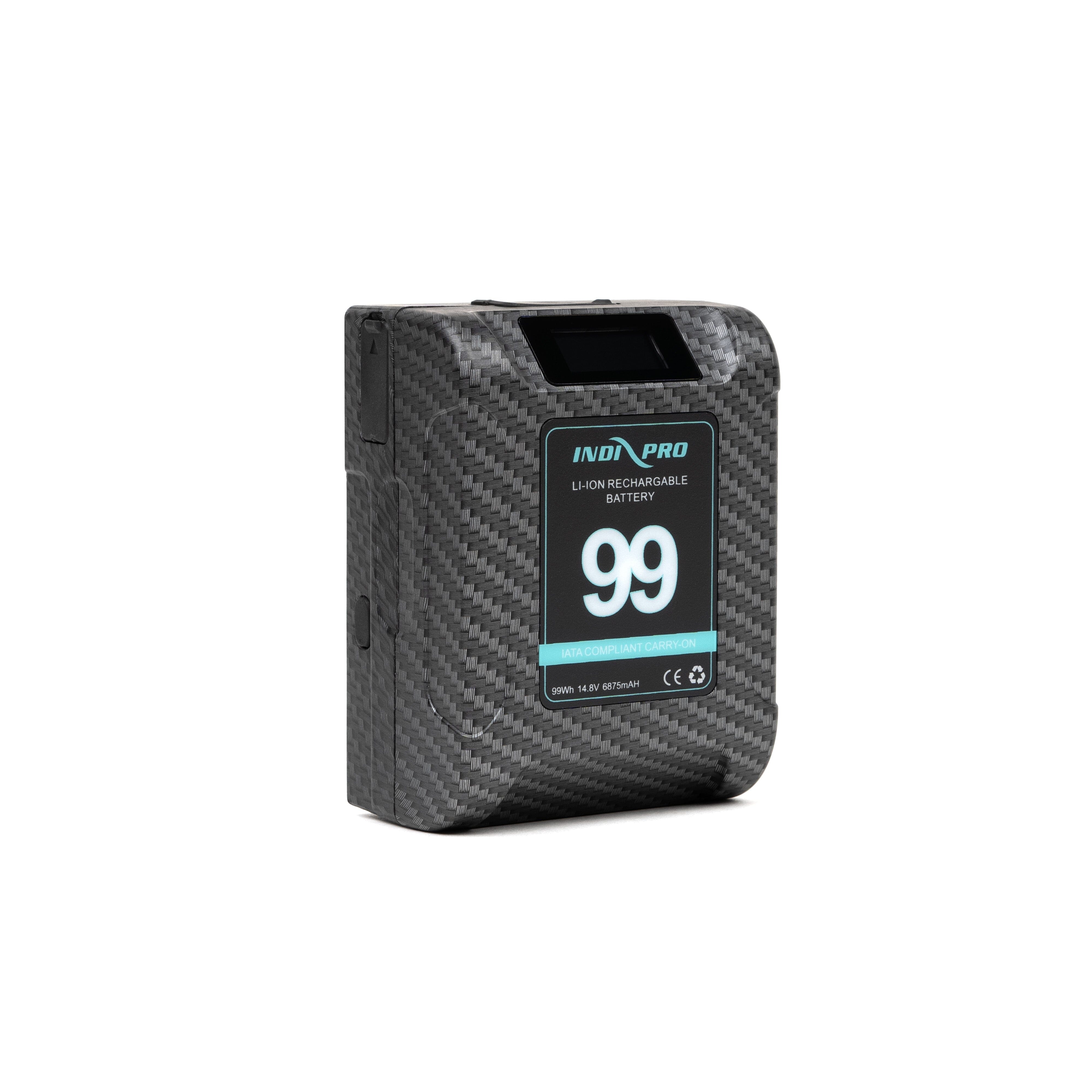 Indipro Open Box Alpha Series 99Wh V-Mount Lithium-Ion Battery (Carbon Fiber Color) Alpha Series Batteries Indipro