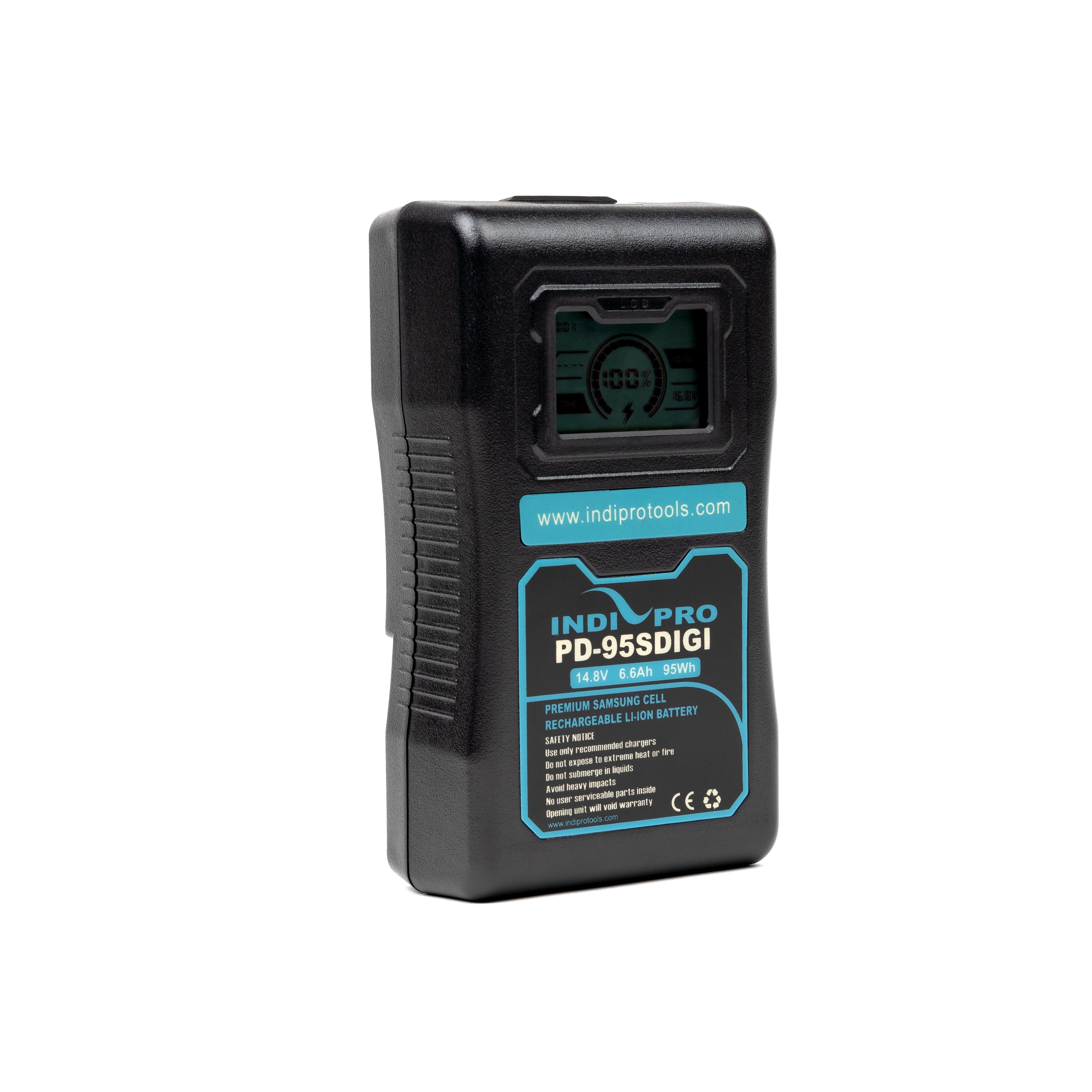 Indipro Open Box Compact Series 95Wh V-Mount Lithium-Ion Battery w/ LCD Display Compact Series Batteries Indipro