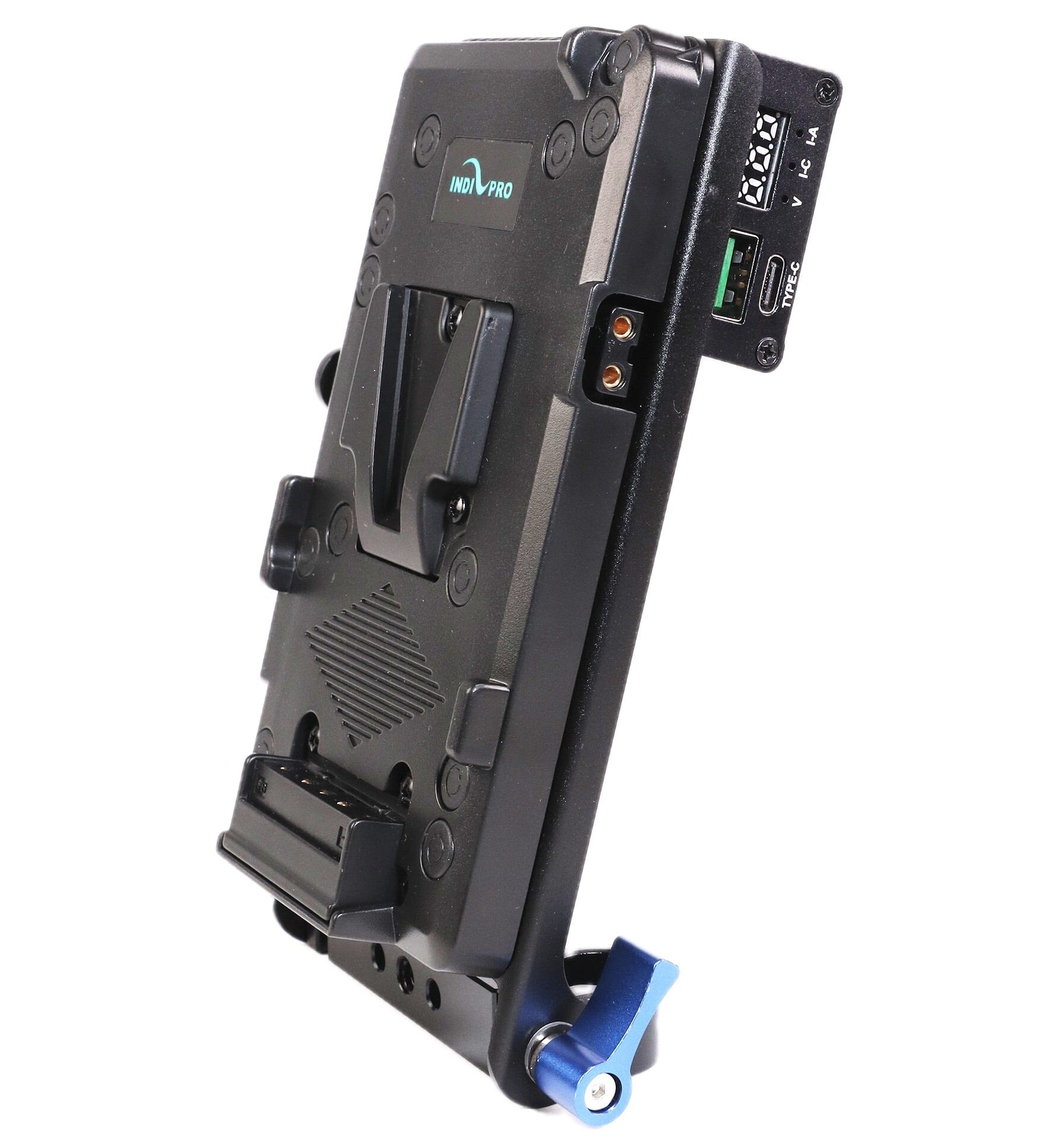 Indipro V-Mount Battery Adapter Plate to Type-C USB Converter w/ 15mm Rod System V-Mount Adapter Plate Indipro