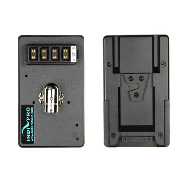 Indipro V-Mount Battery Eliminator Plate (4-Pin XLR) w/ 4-Way D-Tap Splitter V-Mount Adapter Plate Indipro