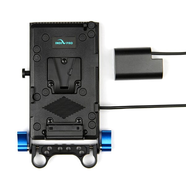 Indipro V-Mount Battery Plate to Panasonic DMW-BLF19 Dummy Battery with 15mm Rod Mount (20") V-Mount Adapter Plate Indipro