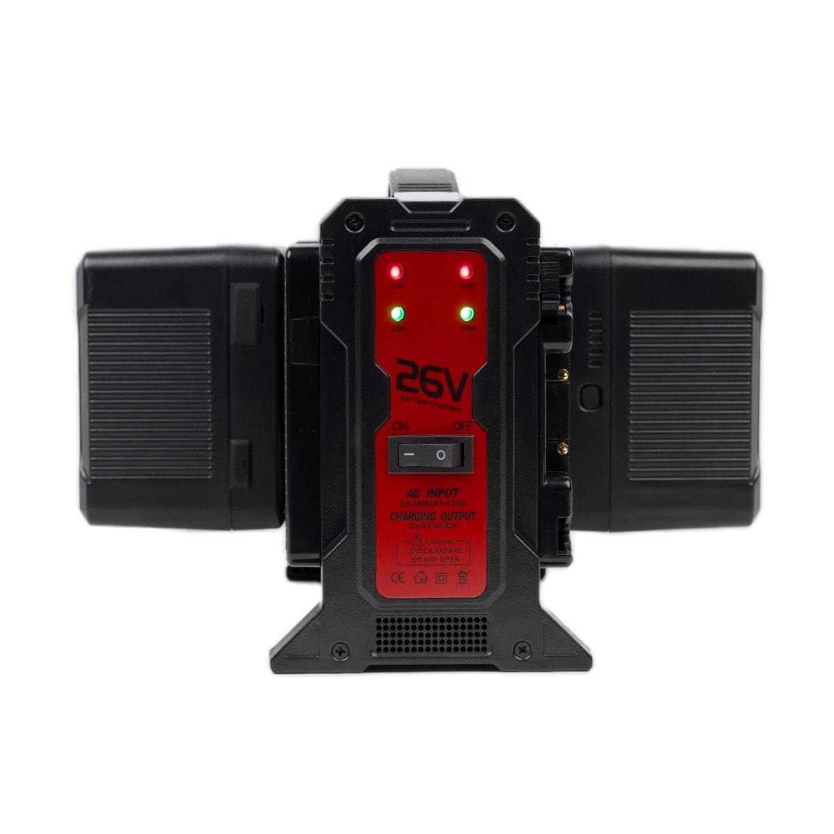 IndiproGold Mount Quad 26V Battery Charger with XLR Output Quad Battery Charger Indipro