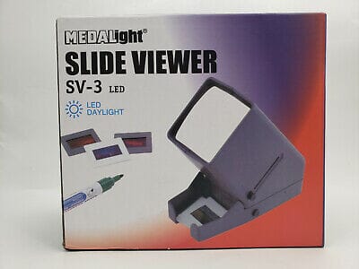 MEDALIGHT SLIDE VIEWER SV-3 LED DAYLIGHT 3X MAGNIFICATION LED DESKTOP GLASS LENS Slide Viewer Indipro Tools 
