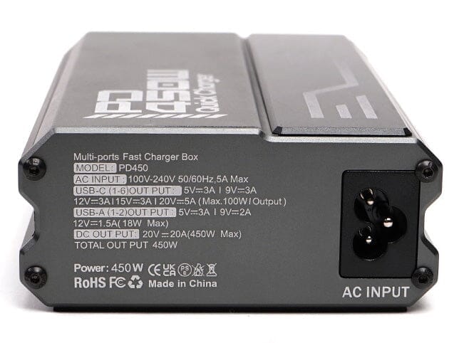 Indipro PD450Wh Intelligent Fast Charging Box w/ Type C/A USB Outputs Charging Adapter & Power Supply Indipro Tools