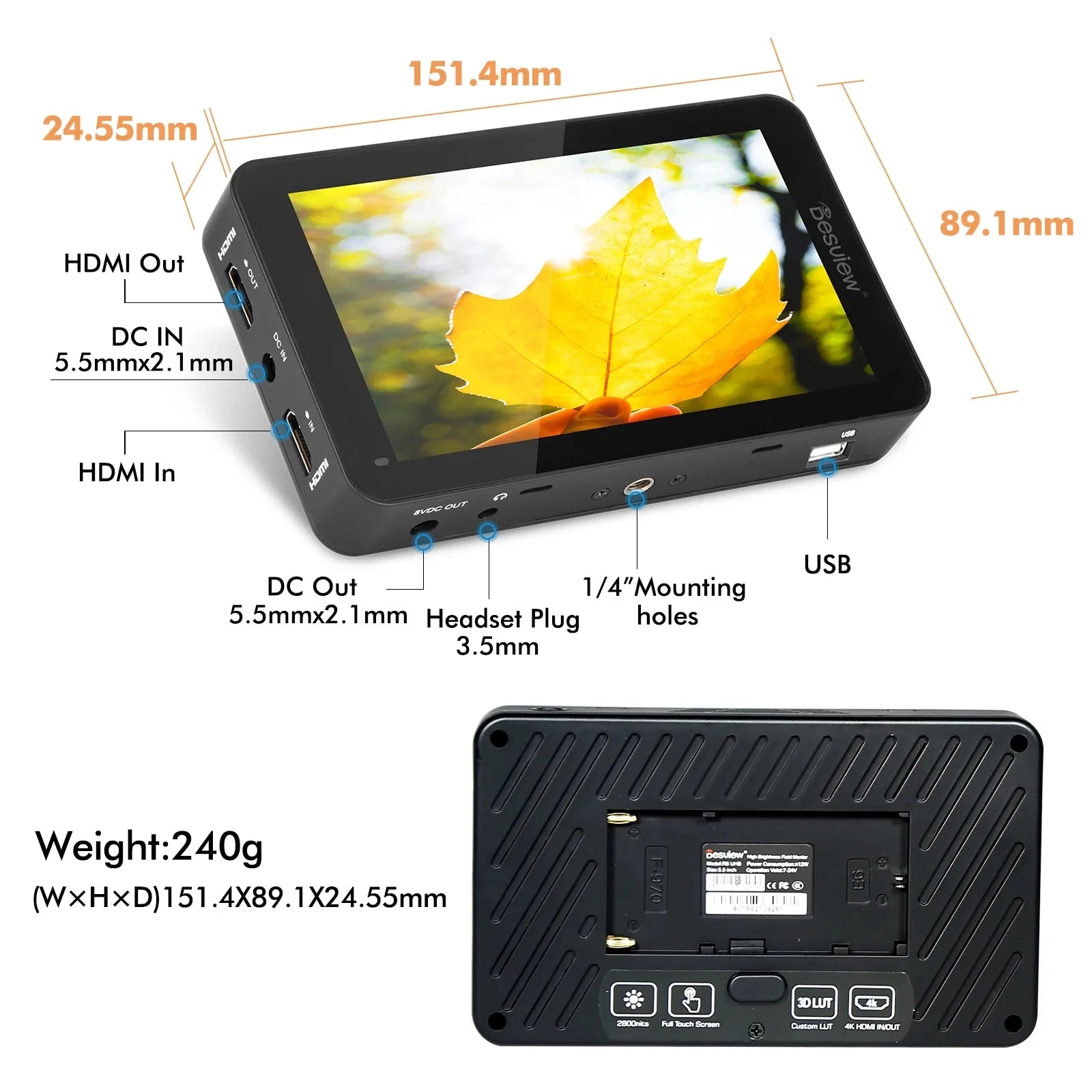 R6 On-Camera Monitor Desview