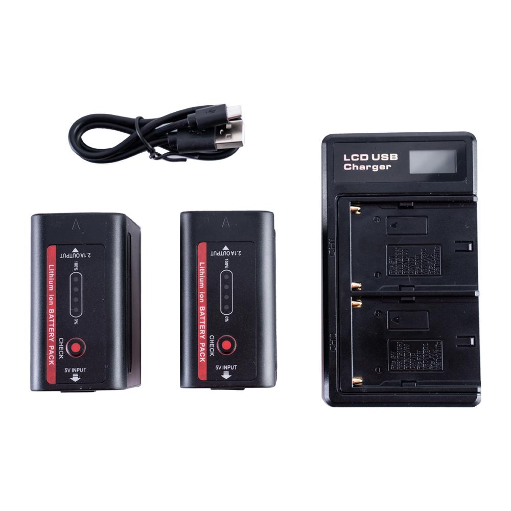 2x Indipro NP-F980 6600mAh Li-Ion Batteries & Indipro NP-F Series Dual Battery Charger Kit Indipro Tools