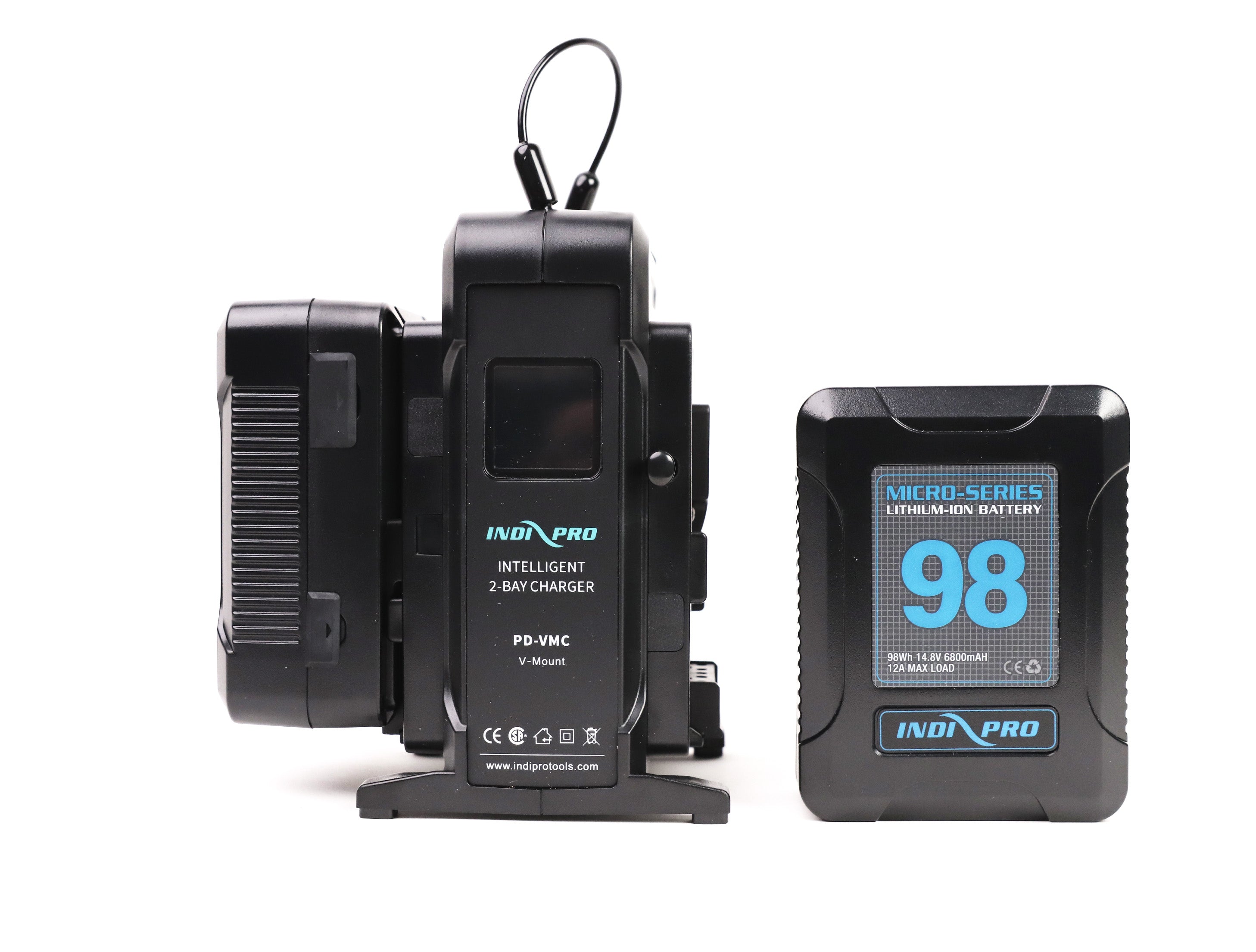 2x Micro-Series 98Wh V-Mount Li-Ion Batteries and Dual V-Mount Battery Intelligent Charger Kit Indipro Tools