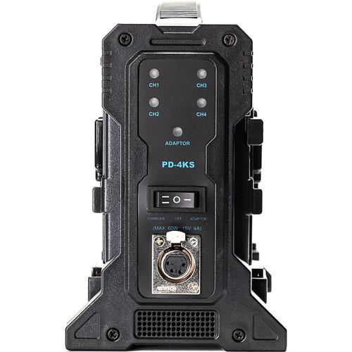 4x Micro-Series 98Wh V-Mount Li-Ion Batteries and Quad Pro V-Mount Battery Charger Kit Indipro