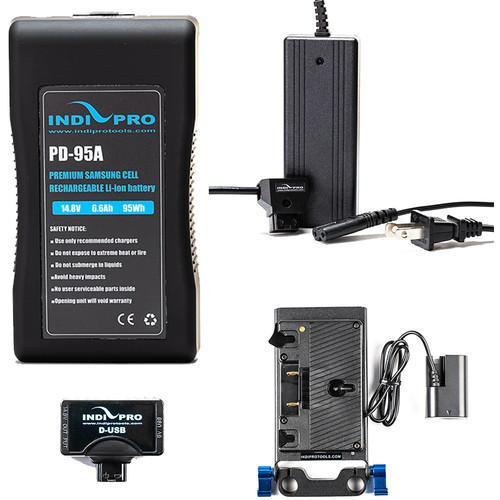 Compact 95Wh Gold Mount Li-Ion Battery Kit for Blackmagic Pocket Cinema Camera 4K/6K Pocket 4K/6K Indipro