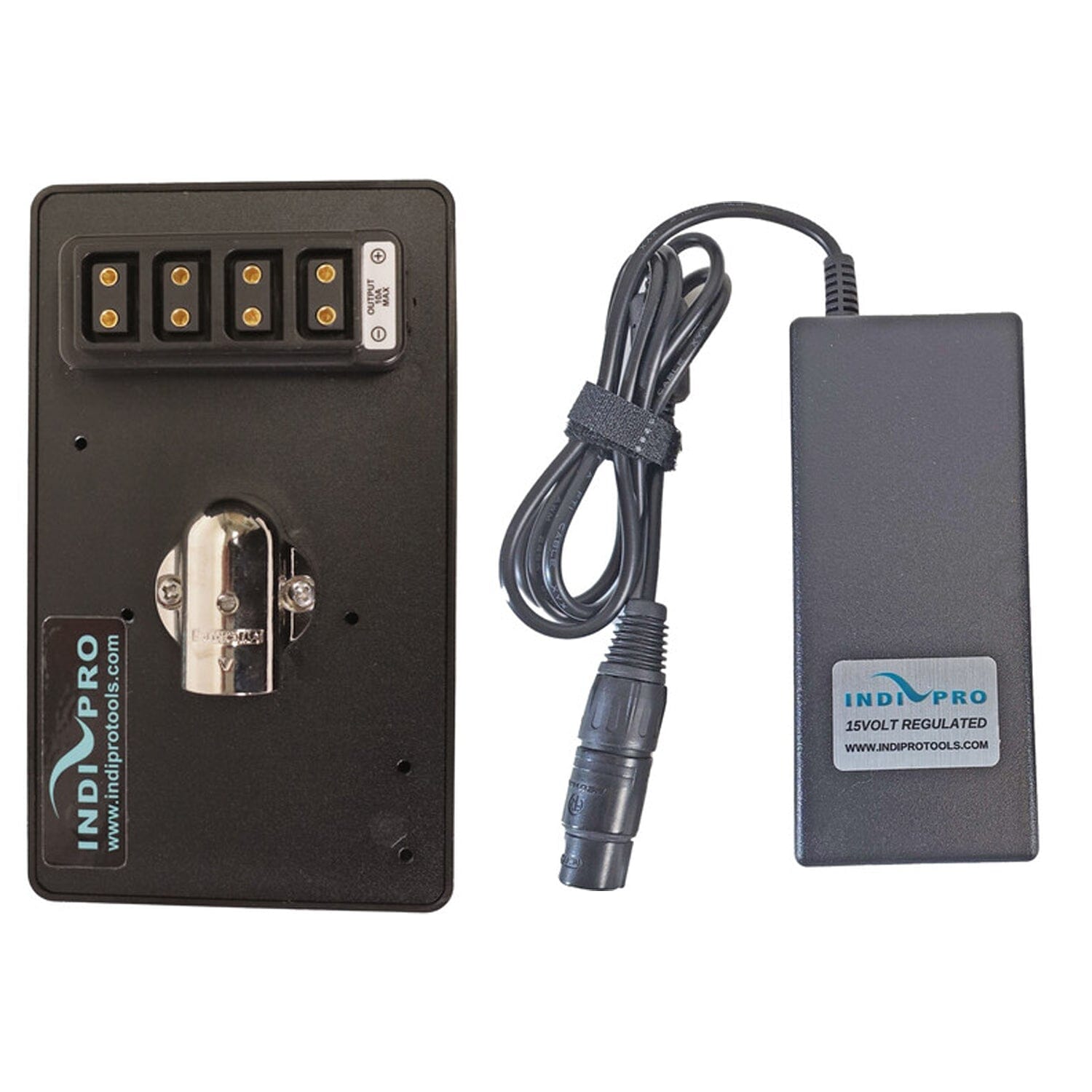 Indipro 15V (10A) A/C Power Supply w/ V-Mount Battery Eliminator Plate Bundle Indipro Tools