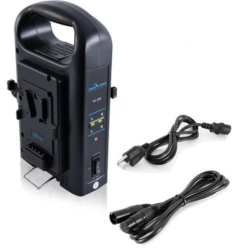 IndiPRO Tools 2 x Micro-Series 98Wh Li-Ion V-Mount Batteries with Dual V-Mount Battery Charger Kit Indipro