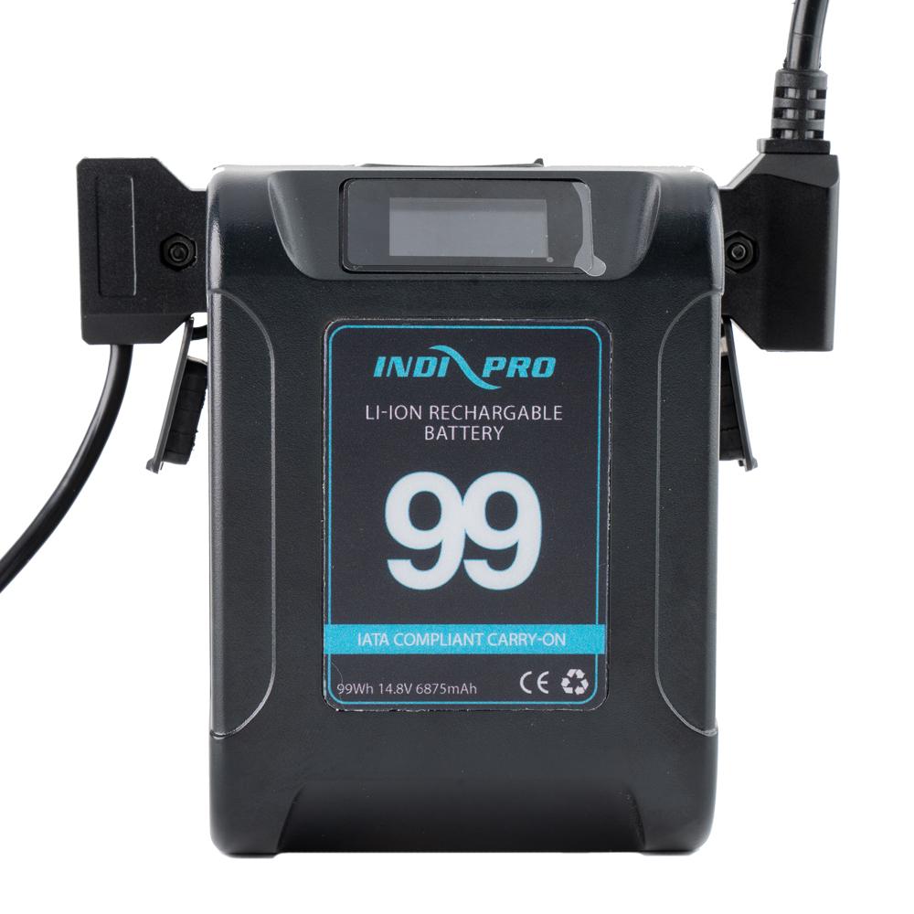 Micro Alpha Series 99Wh Li-Ion V-Mount Battery (Black Color) and D-Tap Pro Charger (2.5A) Kit Indipro Tools