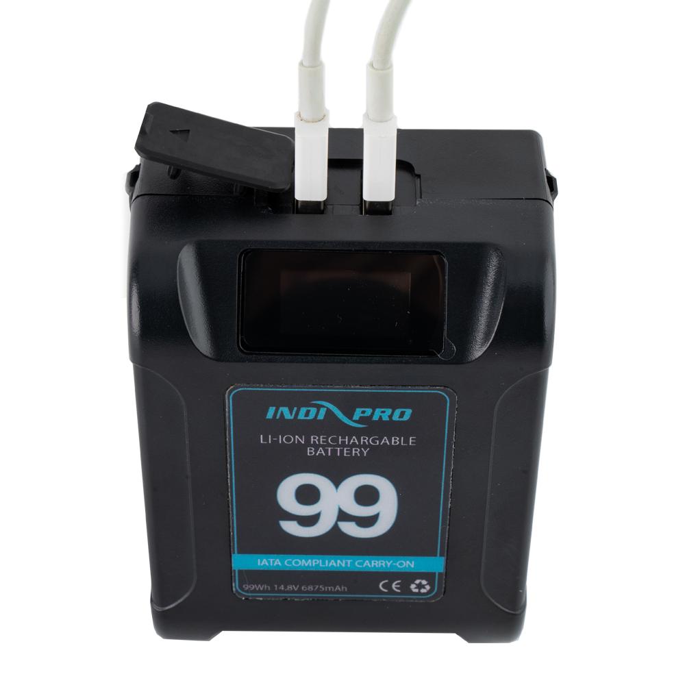Micro Alpha Series 99Wh Li-Ion V-Mount Battery (Black Color) and D-Tap Pro Charger (2.5A) Kit Indipro Tools