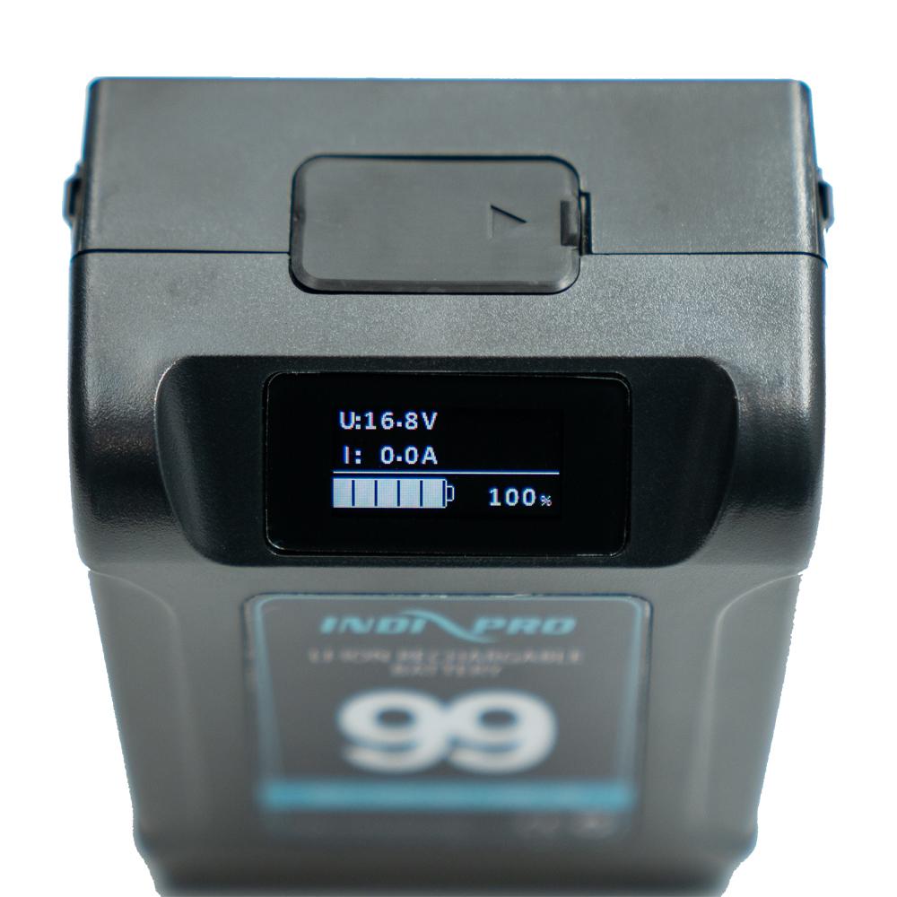 Micro Alpha Series 99Wh Li-Ion V-Mount Battery (Black Color) and D-Tap Pro Charger (2.5A) Kit Indipro Tools