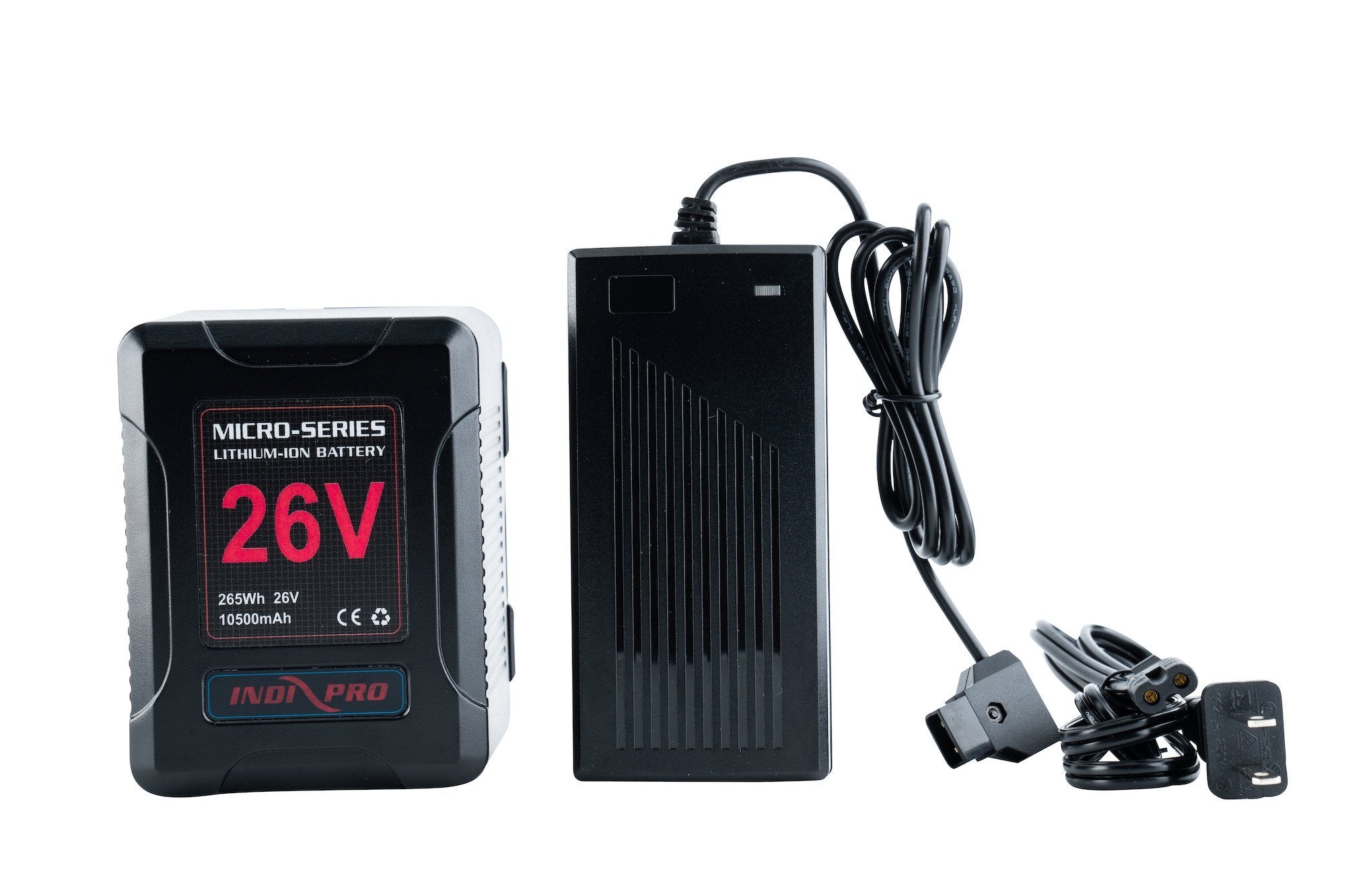 Micro-Series 26V 260Wh Lithium-Ion Battery (Gold Mount) & D-Tap Charger Kit Indipro