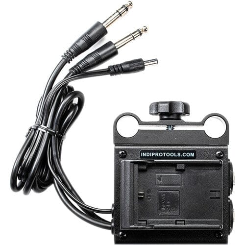 Open Box Dual LP-E6 Power Grid & XLR Audio Box for Blackmagic Cinema & Production Camera 4K (15mm Rod Bracket) Indipro