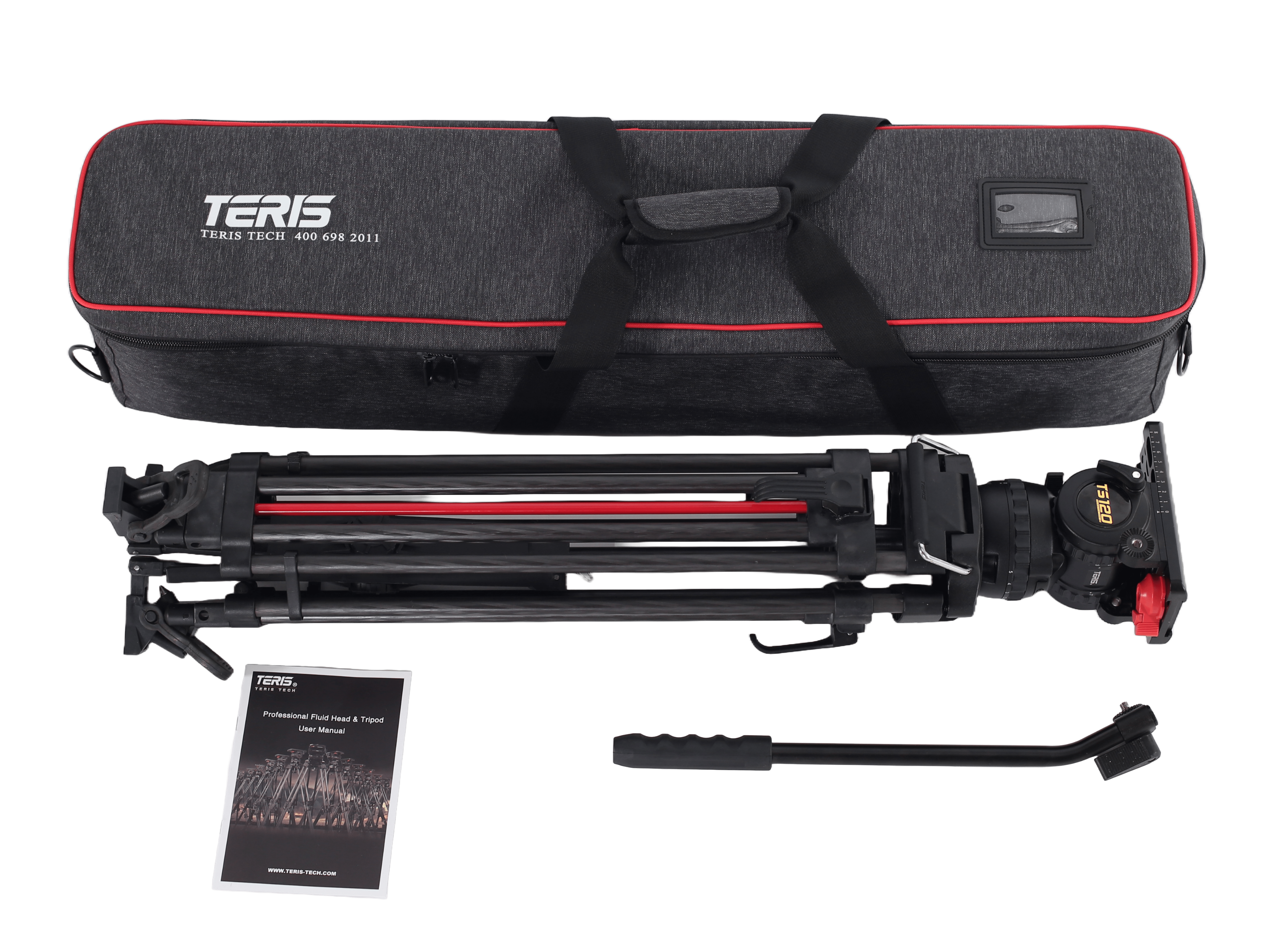 Teris TS120CF-Q Fluid Head & Tripod Kit Fluid Head & Tripod Kit Teris 