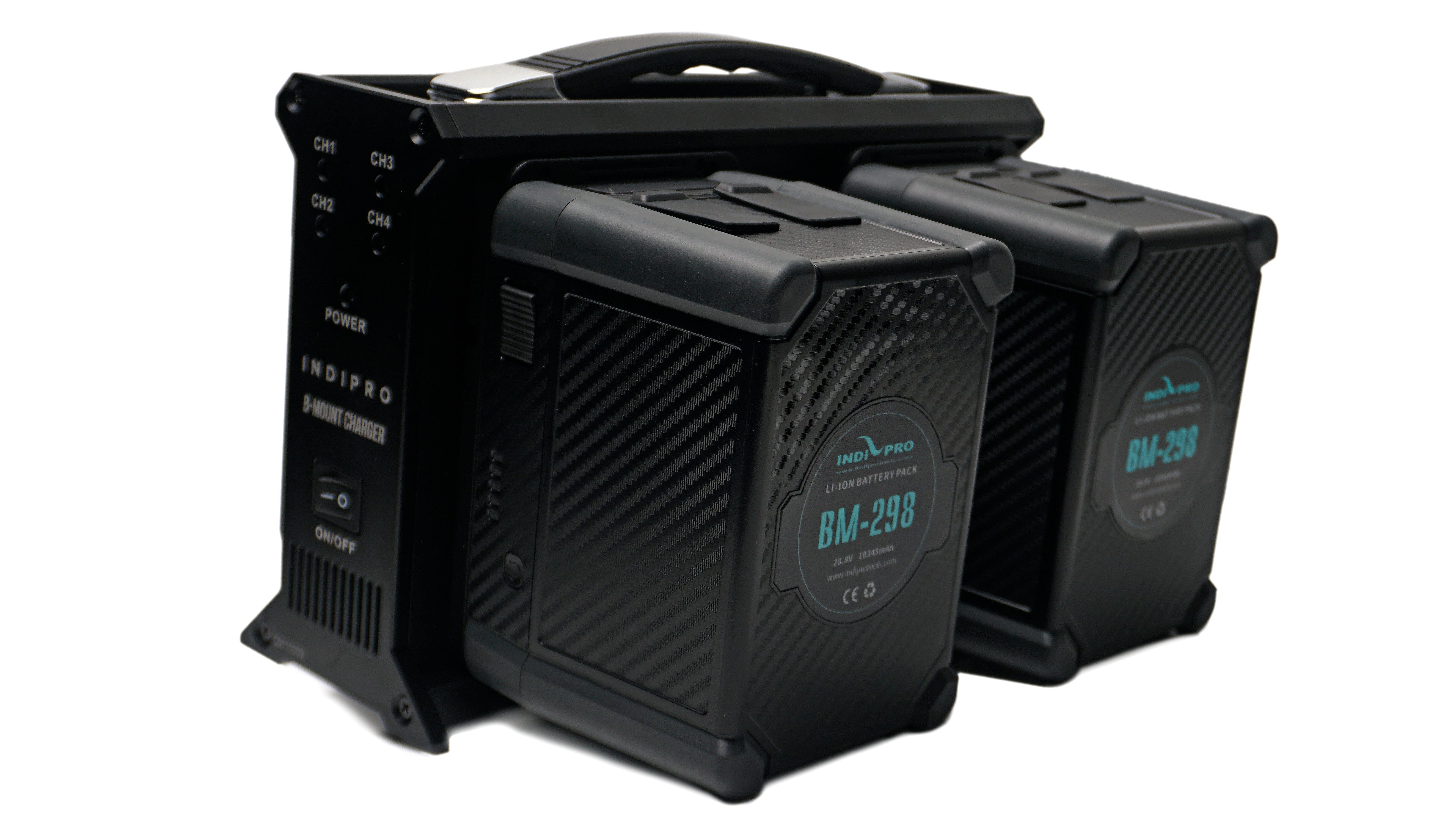 2x Indipro B-Mount 28.8V Li-Ion Batteries & Quad B-Mount Battery Charger Kit Battery Kit Indipro 