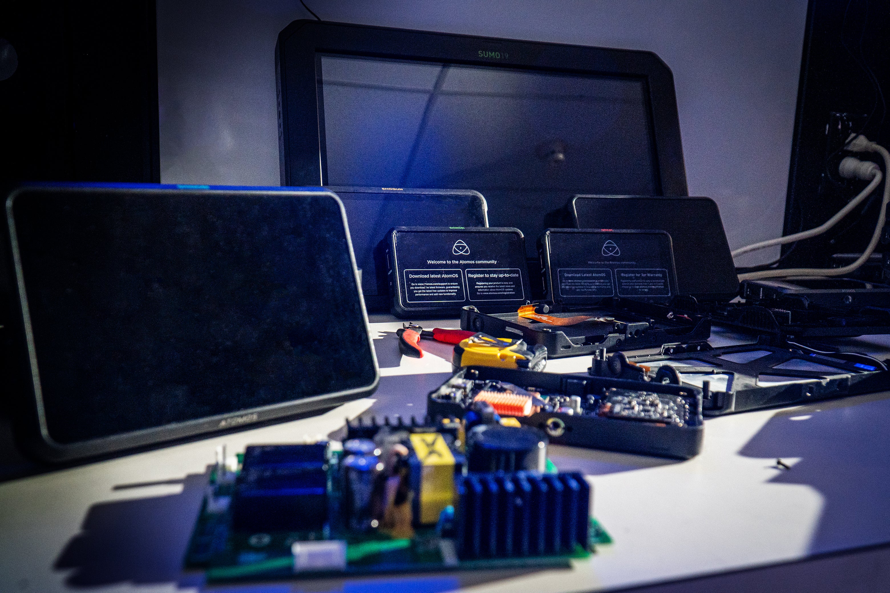 Atomos Monitors waiting to be repaired - Sumo, Ninja, Shinobi