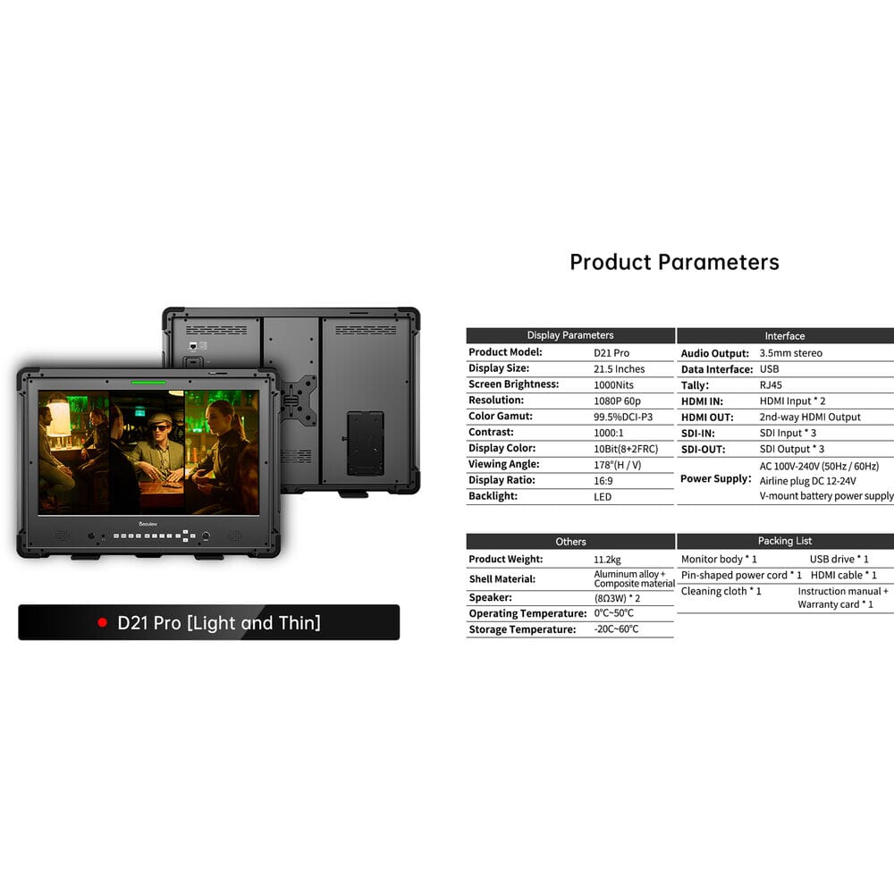 D21 Pro On-Camera Monitor Desview 