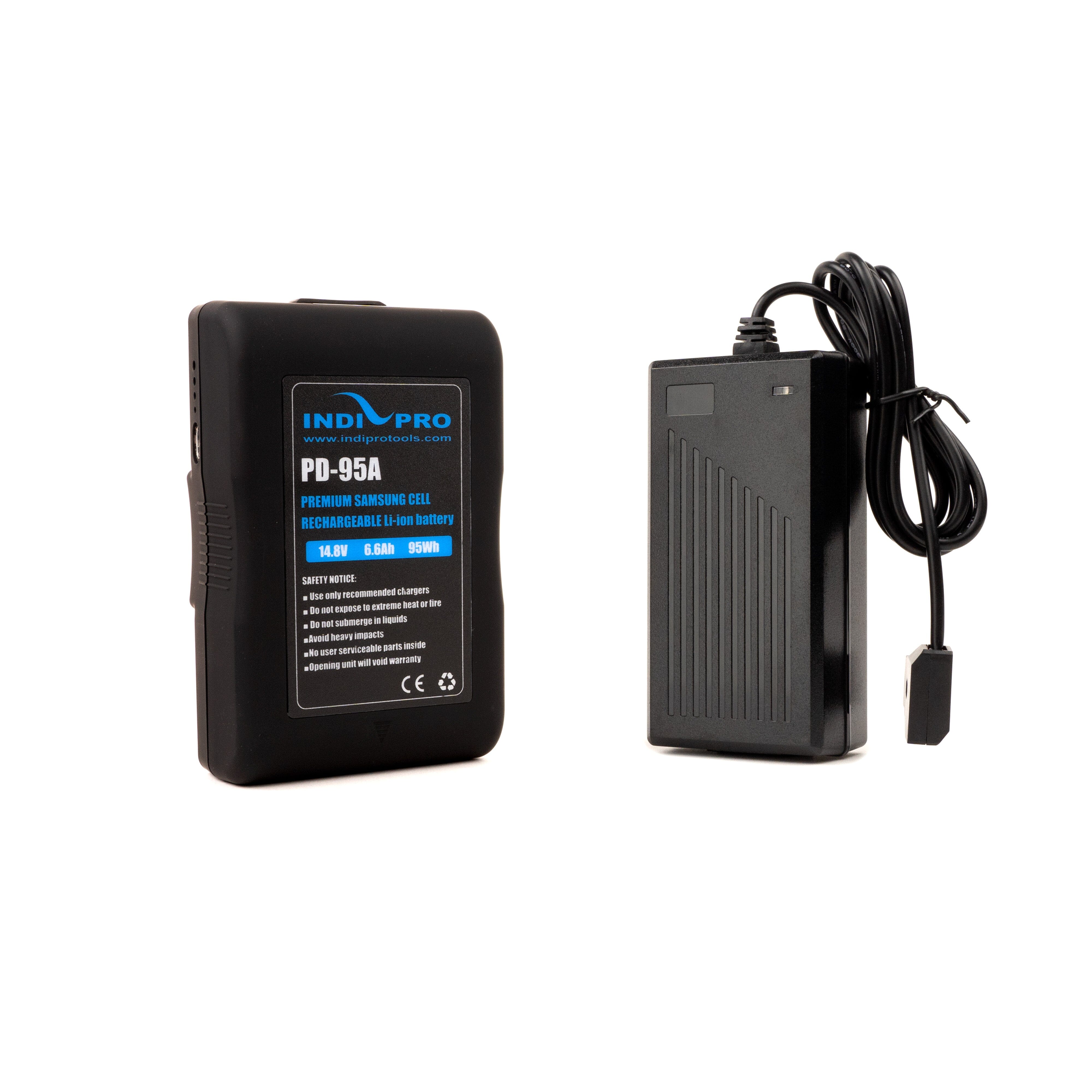 Indipro Compact 95Wh Gold Mount Li-Ion Battery and D-Tap Pro Charger (2.5A) Kit Battery Kit Indipro 