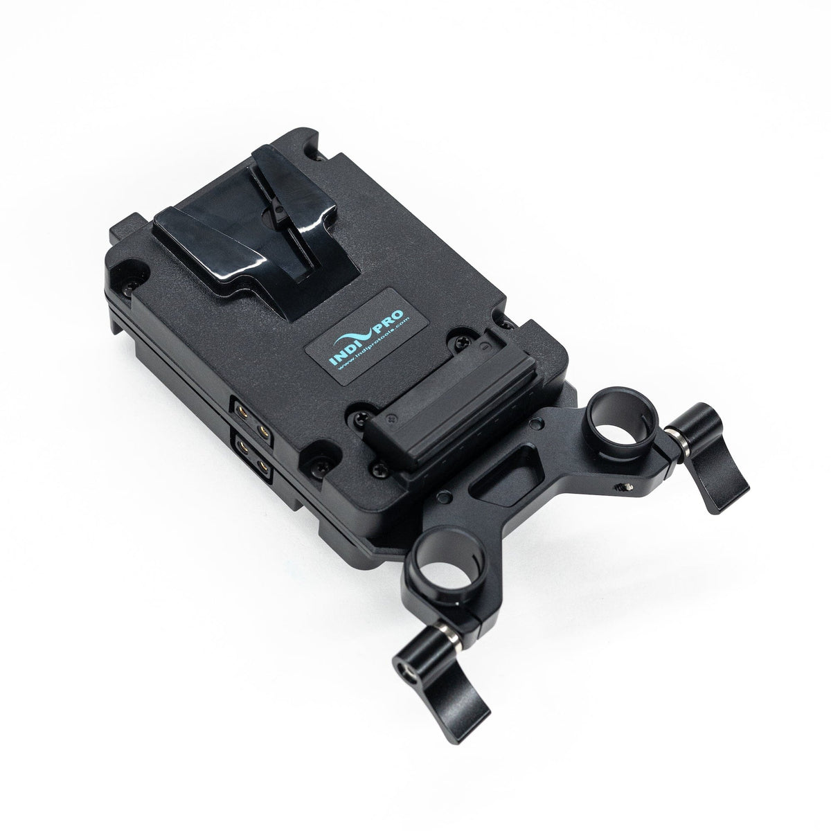 Indipro Dual Mini V-Mount Adapter Plates w/ with 15mm Rod Mount