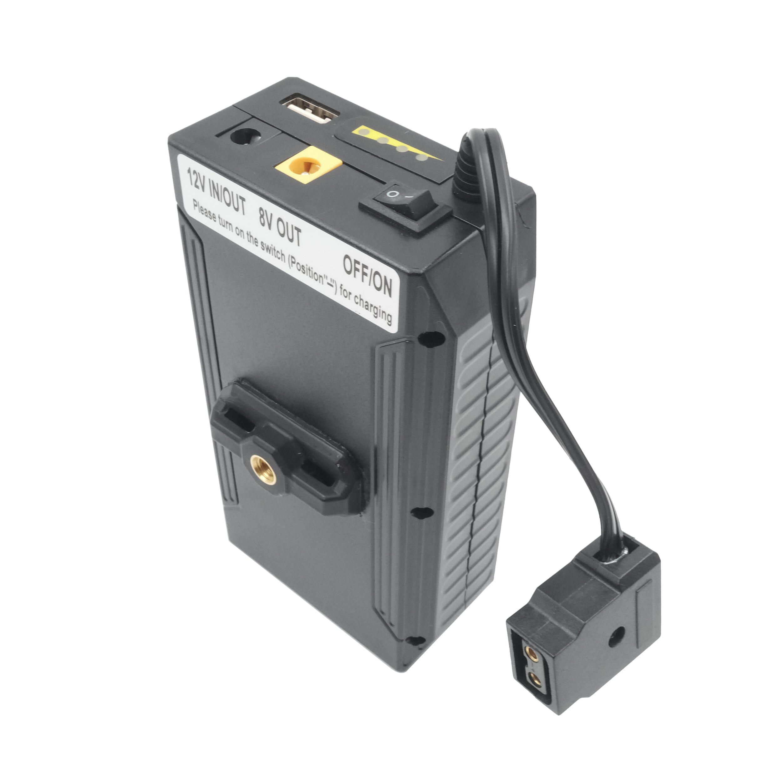 Porta-Pak Battery with D-Tap Output & Charger (8V/12V) (1/4-20" Adapter) Indipro Tools 